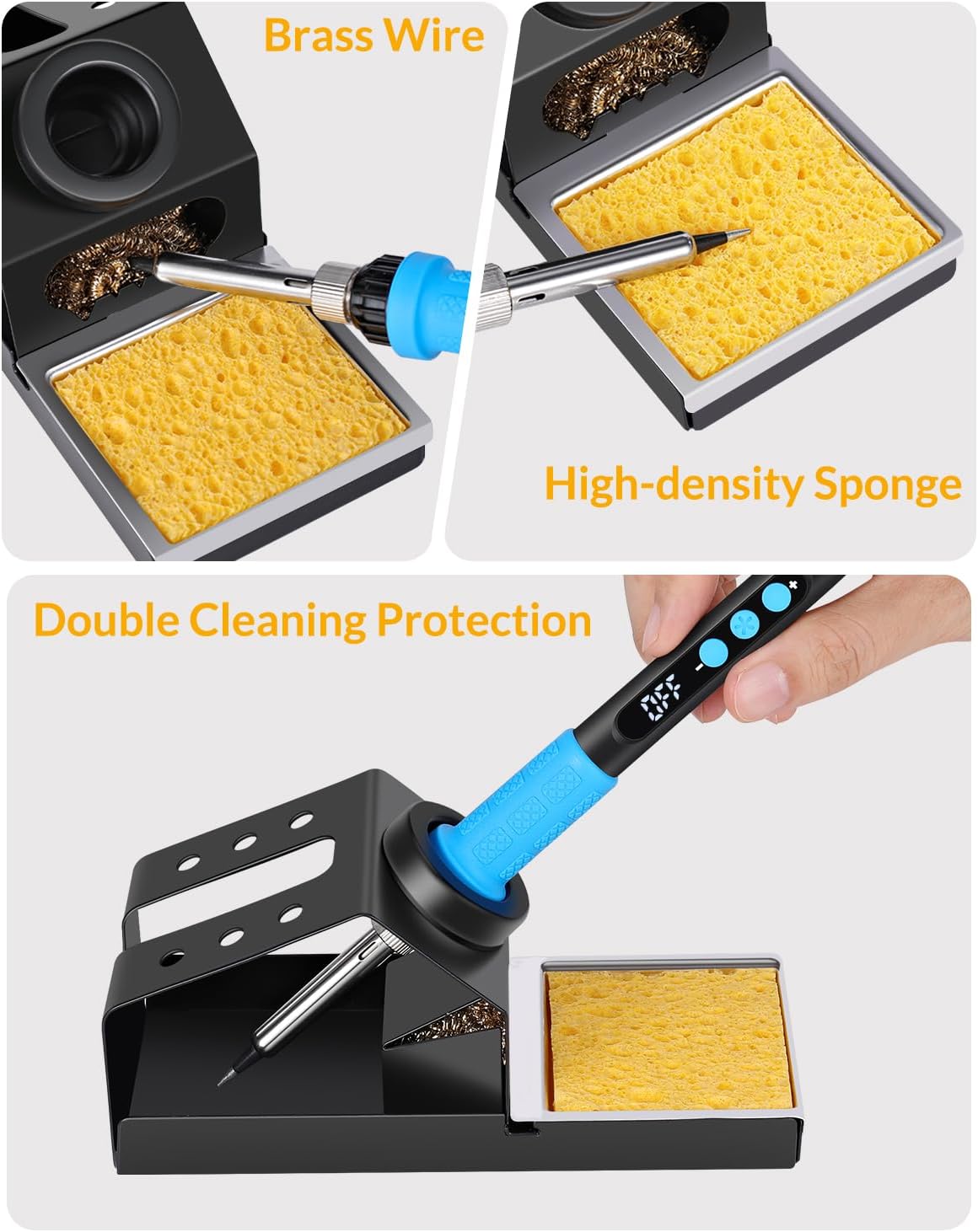 Soldering Iron Kit, 100W High Power Soldering Iron, Fast Heating, Digital Display Temperature Control Accurate 356°F-896°F, Portable Soldering Kit with Protective Cap, Automatic Sleep Mode