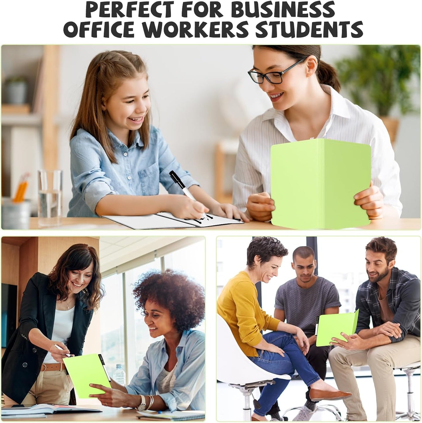 AGM Portable White Board Dry Erase, Double Sided Folding Whiteboards with Pen, Small Dry Erase Board for Study, Meeting, Doodling, Planning, Grass Green