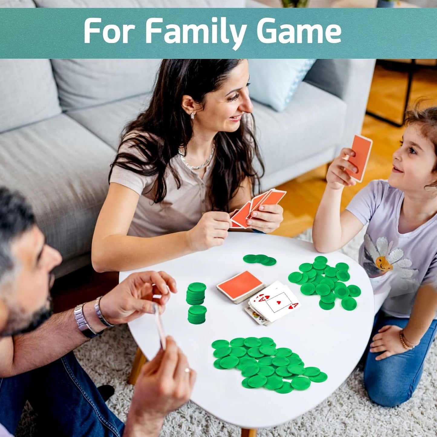 Coopay 500 Pieces Plastic Poker Chips, 1 Inch Bingo Chips Bulk Learning Counters Disks Poker Card Game, Counting Markers for Math Practice, Game Tokens and Teaching Rewards, 25 mm (Green)