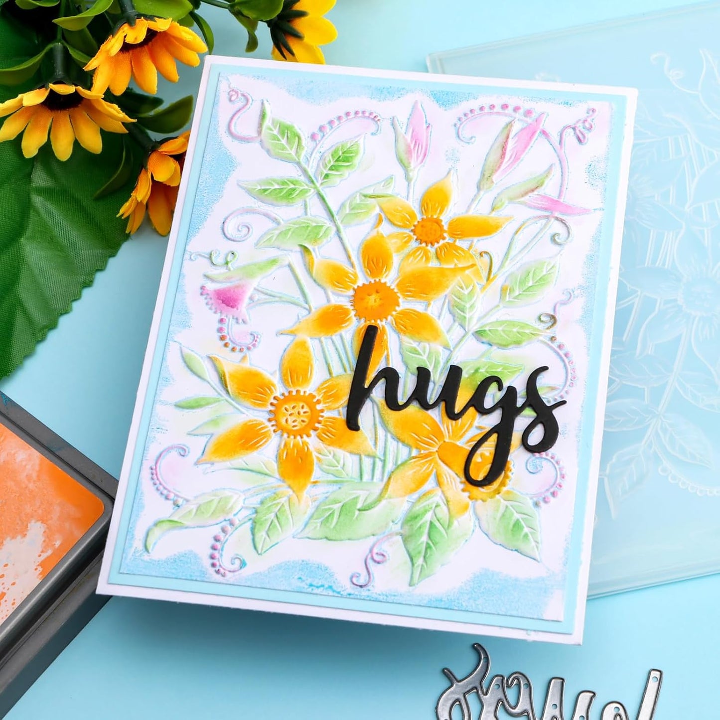 BAOFALI 3D Embossing Folders Daffodil Clear Textured for Card Making,Embossing Template Paper Card Embossing Stencil for DIY Scrapbooking Photo Album Card Paper Craft Decoration 6.3" L x 4.5" W