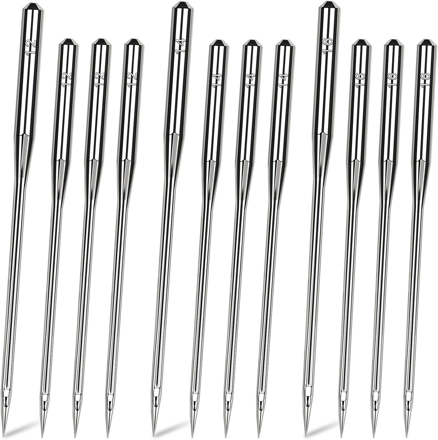 50PCS Universal Sewing Machine Needles - Sizes 80/12 90/14 100/16 Sewing Machine Needle for Fabric Canvas Leather Embroidery Jeans