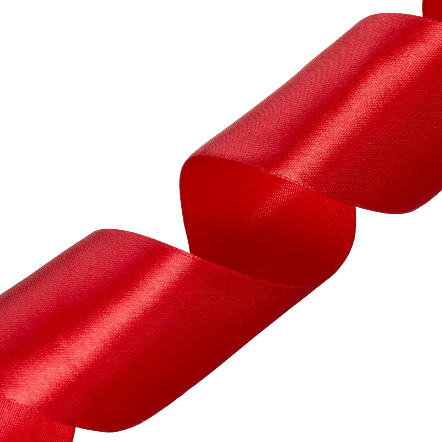 2 Inch Red Solid Satin Ribbon, 50 Yards Craft Fabric Ribbon for Gift Wrapping Floral Bouquets Wedding Party Decoration