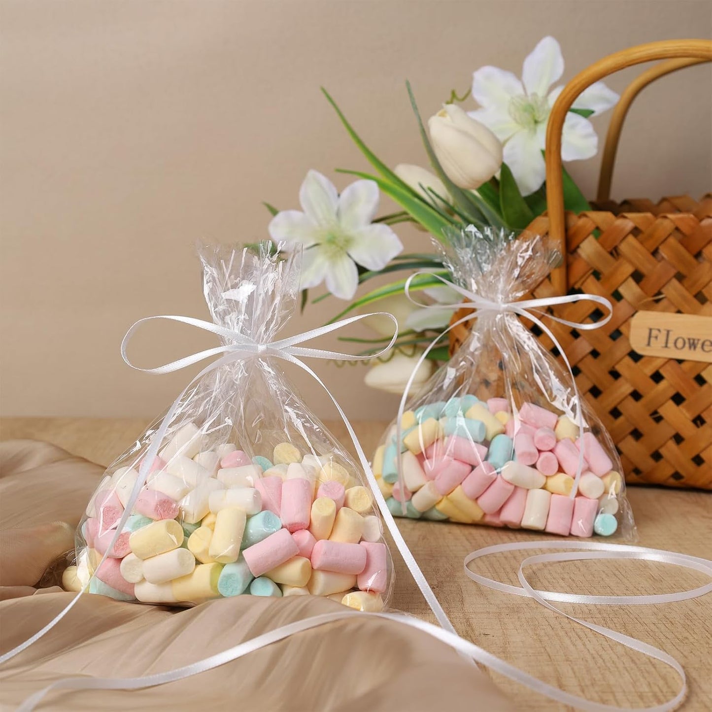 LaRibbons White Satin Ribbon 1/8 Inch 100 Yards Thin Luxury Double Faced Silk Ribbon for Flower Bouquet Crafts Gift Wrapping Wedding Christmas Decoration