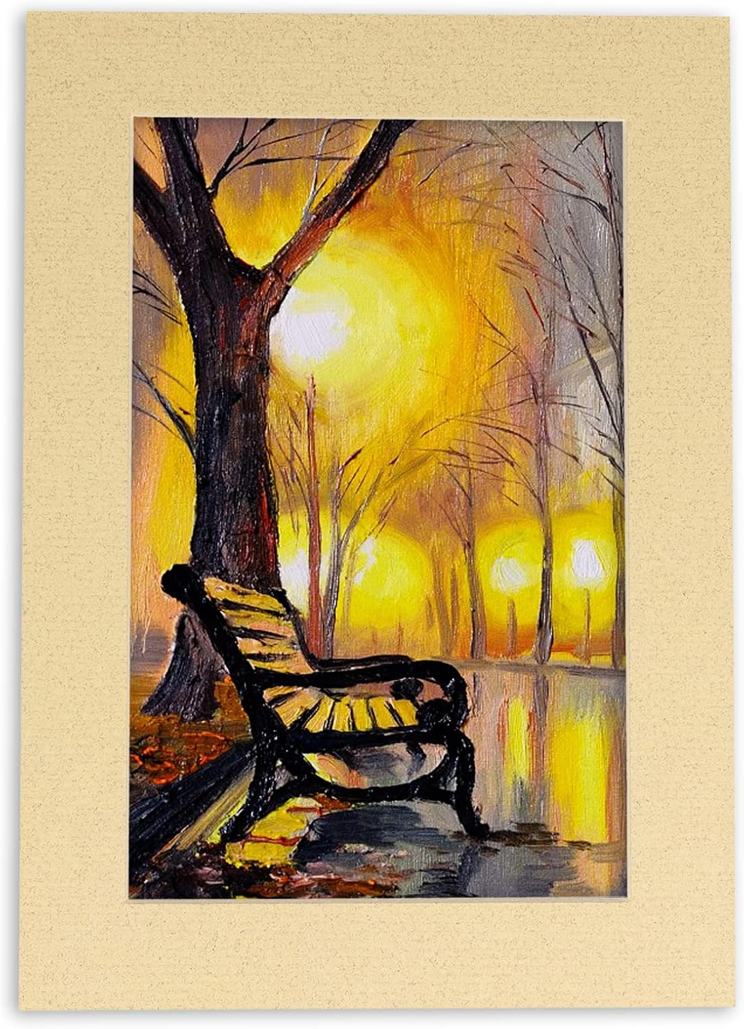 8x10 Mat Bevel Cut for 5x8 Photos - Acid Free Tan Precut Matboard - For Pictures, Photos, Framing - 4-ply Thickness