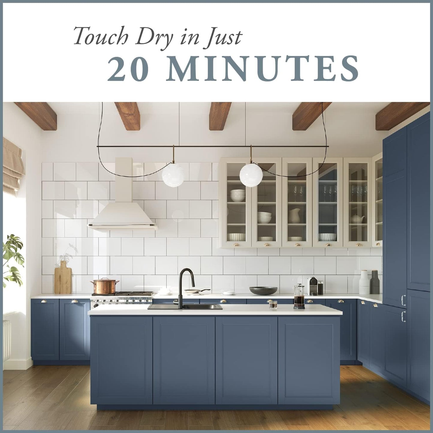 AMY HOWARD AT HOME Chalk-Based One Step Paint for Furniture, Cabinetry, Decor, Finish, and More | No Stripping, Sanding, or Priming | Medium Base | 16 Ounce | Lakai Blue