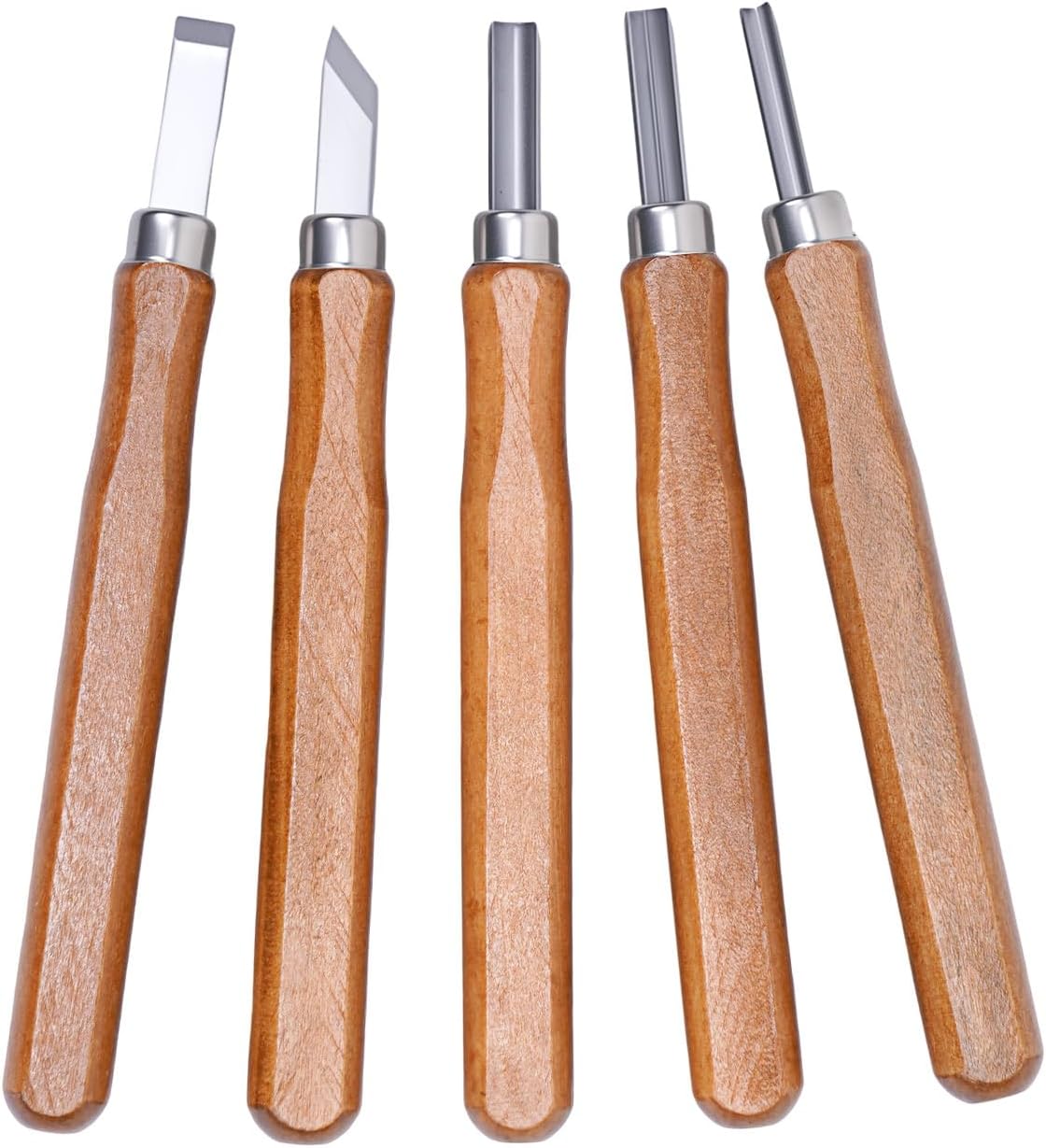 UCEC 5 Pack Linocut Wood Carving Tools Set Linoleum Hand Wood Carving Kit Whittling Knives V-chisel Angled Gouge Half Round Woodcarving Tools Set Whittling Kit for Linocut Printmaking Supplies Gift