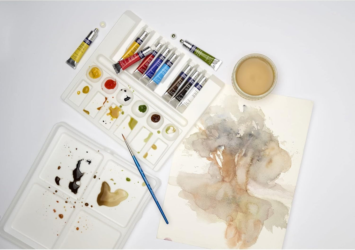 Winsor & Newton Cotman Watercolor Paint Set, 12 Colors Palette Set, 8ml (0.27-oz) Tubes w/ Brush