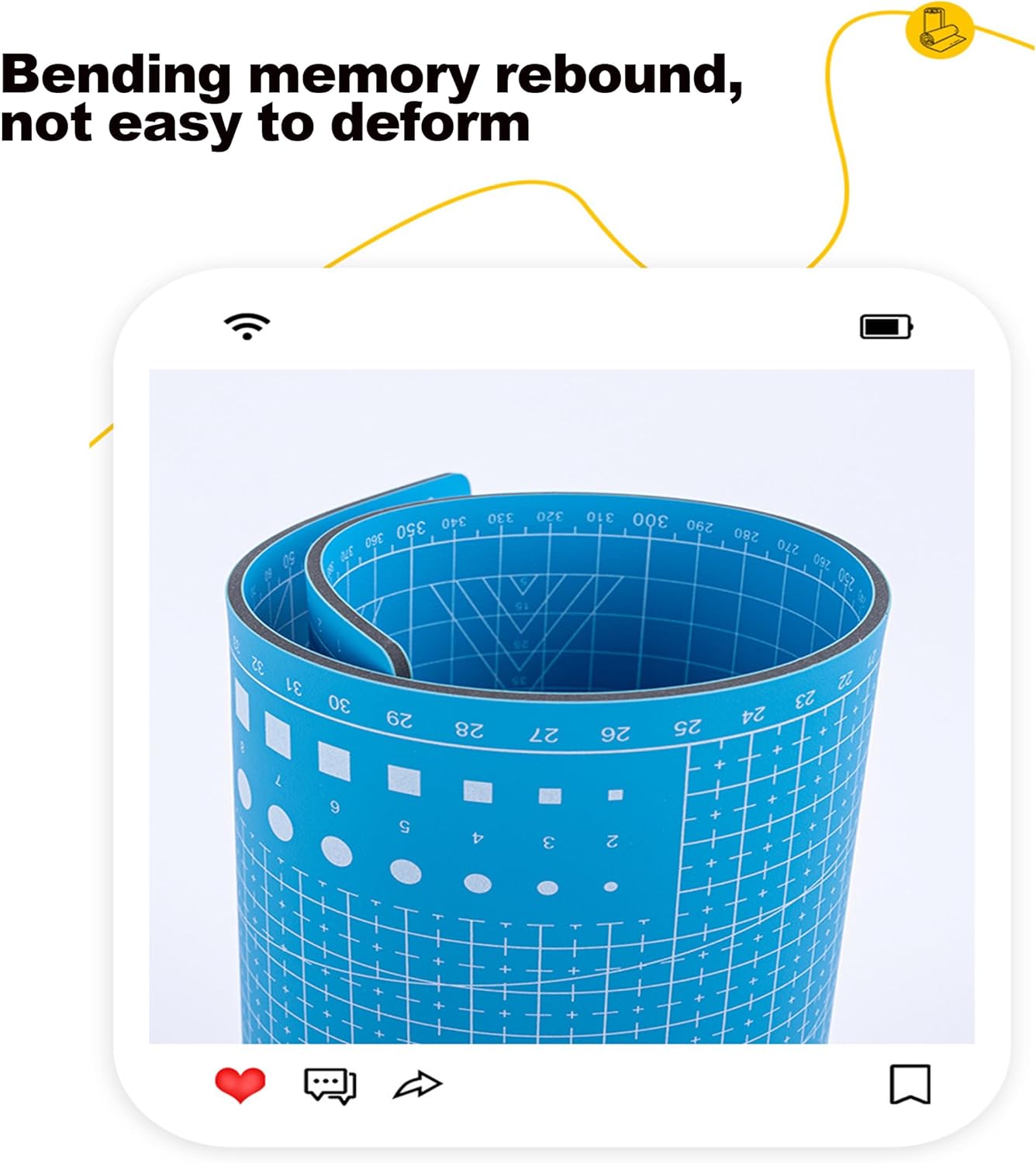 A5 Cutting Mat, Self Healing Sewing Mat, Craft Mat Double Sided 3-Ply Craft Cutting Board for Sewing Crafts Leather Fabric Scrapbooking Project Art Supplies, 8.6“ x 5.9”, Green