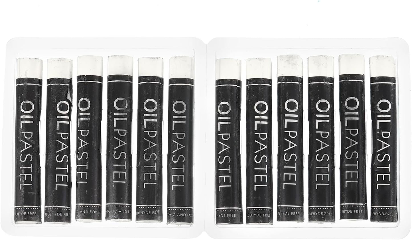 PATIKIL White Oil Pastels, 12Pcs Soft Oil Crayons Creamy Pastels Stick Art Supplies for Art Painting Drawing Blending Graffiti for Artists Beginners