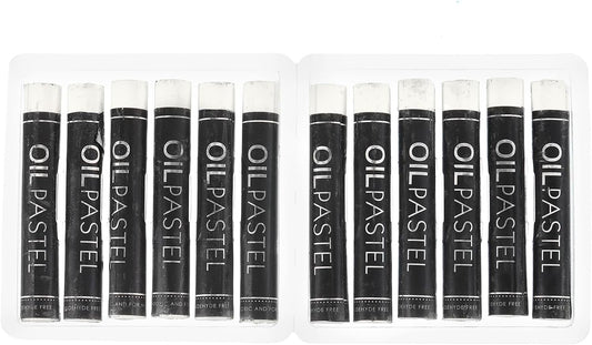 PATIKIL White Oil Pastels, 12Pcs Soft Oil Crayons Creamy Pastels Stick Art Supplies for Art Painting Drawing Blending Graffiti for Artists Beginners