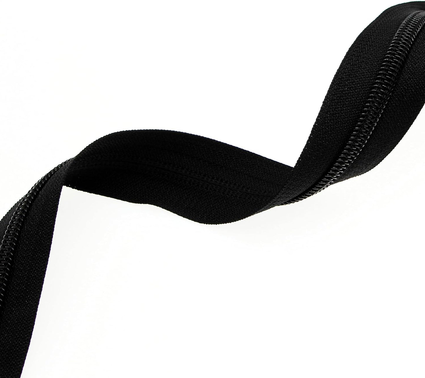 Leekayer #5 Black Nylon Coil Zippers by The Yards Bulk 10 Yards with 25pcs Black Ring Pull Sliders for DIY Tailor Sewing Craft,Luggage,Dress,Sofa Cushion,Pillow,Bag