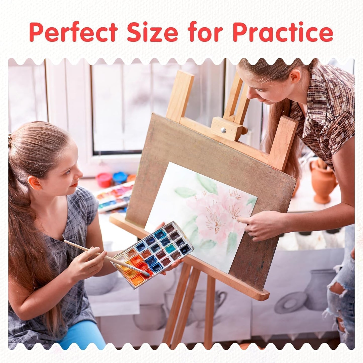 FIXSMITH Canvas Boards for Painting Multi Pack- 5x7,8x10,9x12,11x14 (8 of Each),Set of 32, 100% Cotton Primed Canvas Panels for Acrylic, Oil, Art Supplies for Kids, Adults, Beginners