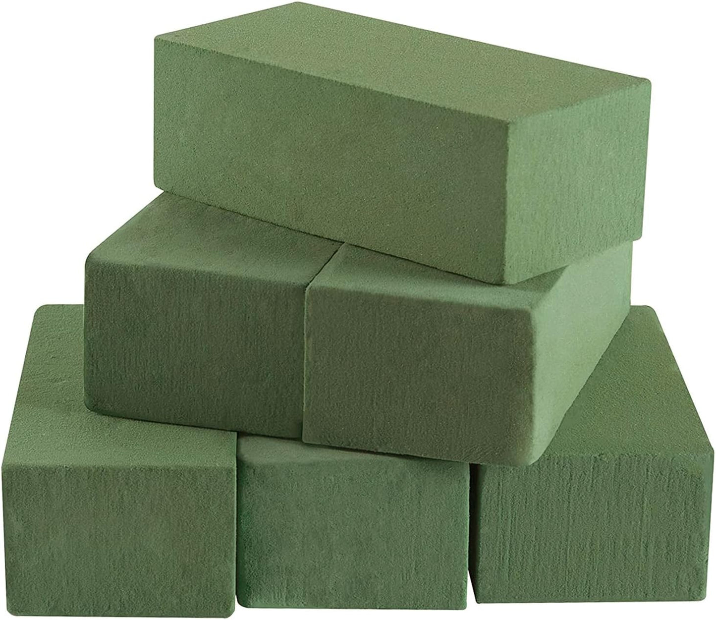 Floral Foam Blocks for Fresh and Artificial Flowers, 6 Pcs Each 8" L x 4" W x 2.8" H Wet and Dry Green Florist Foam for Weddings, Birthday Parties and Holiday Decorations