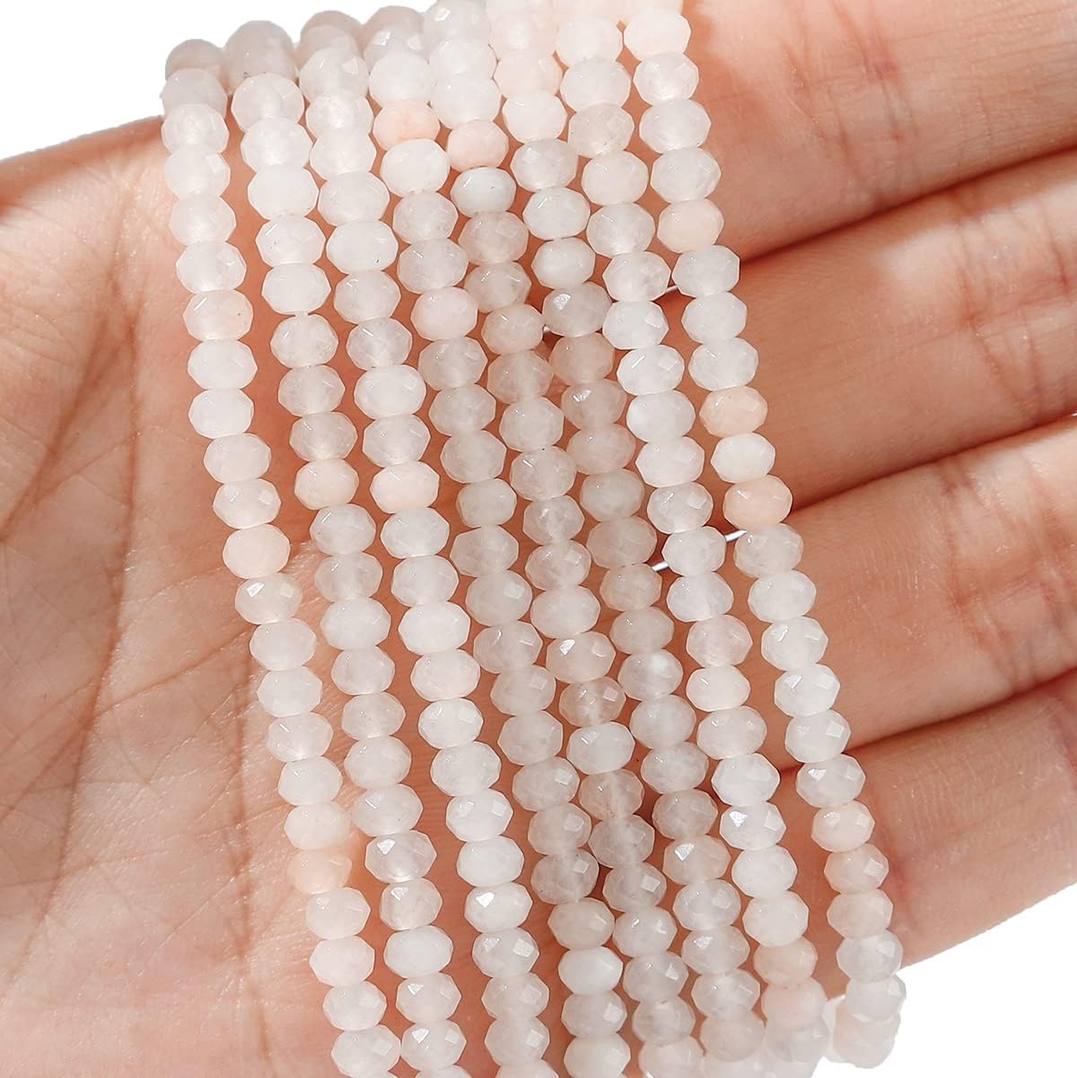 Natural Pink Aventurine Beads 4x2mm 120pcs Faceted Rondelle Loose Semi Gemstone Beads for Jewelry Making Design