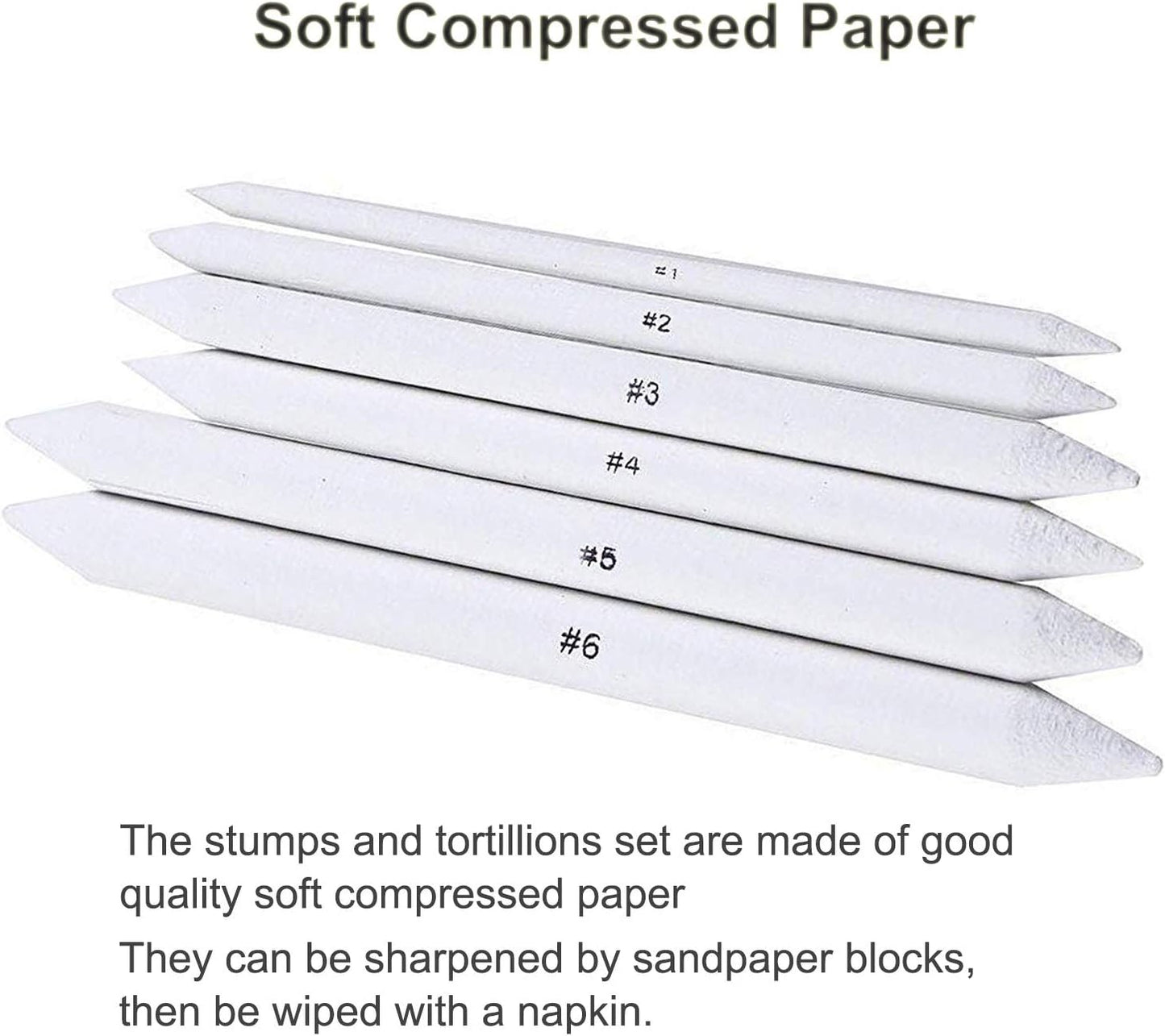 Cettkowns 36 Pieces Artist Blending Stump and Tortillion Art Blenders for Student Sketch Drawing