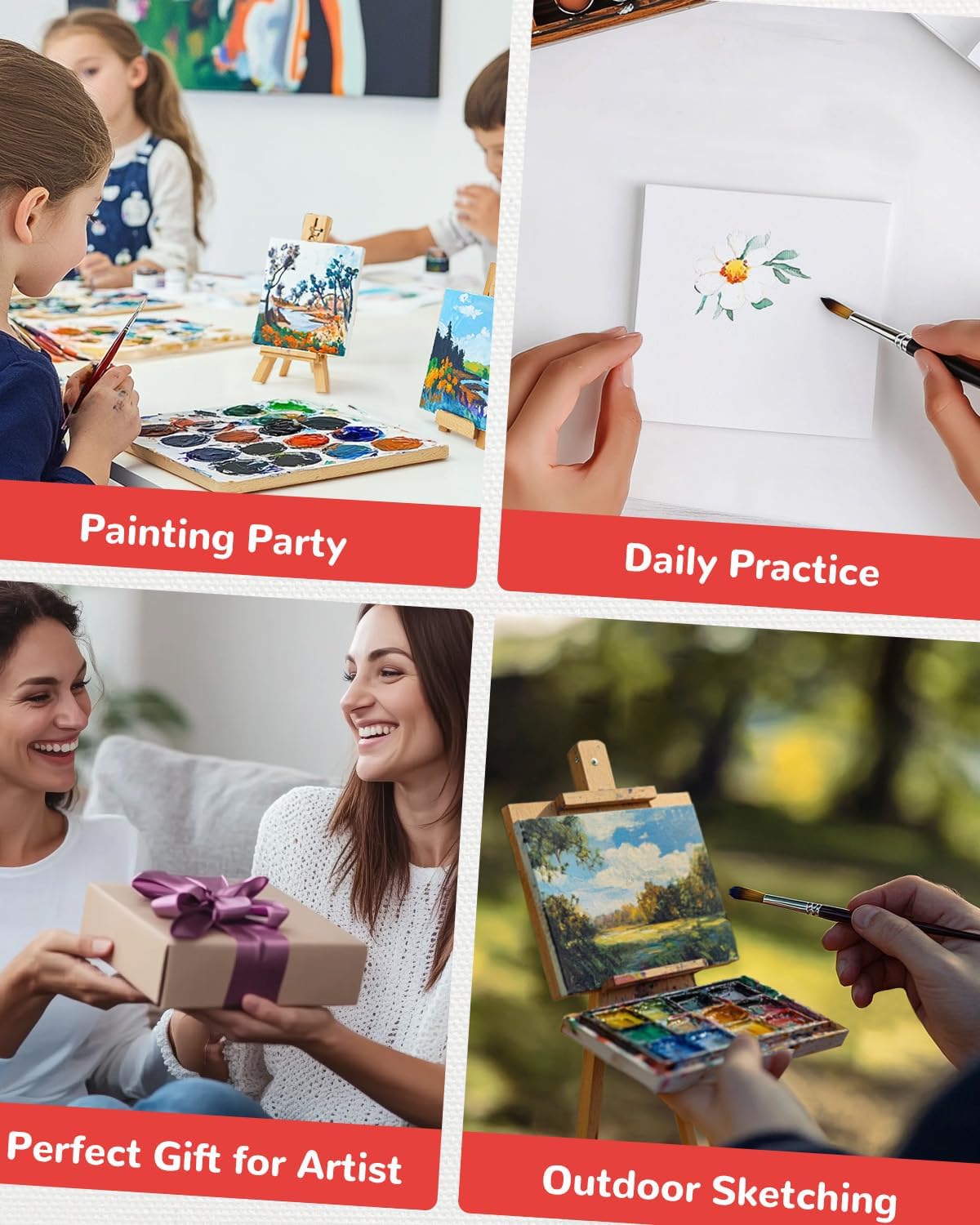 4x4inch Mini Canvas for Painting 40 Pack Small Canvas Boards Primed Acid Free for Oil, Watercolor, Acrylic Paint