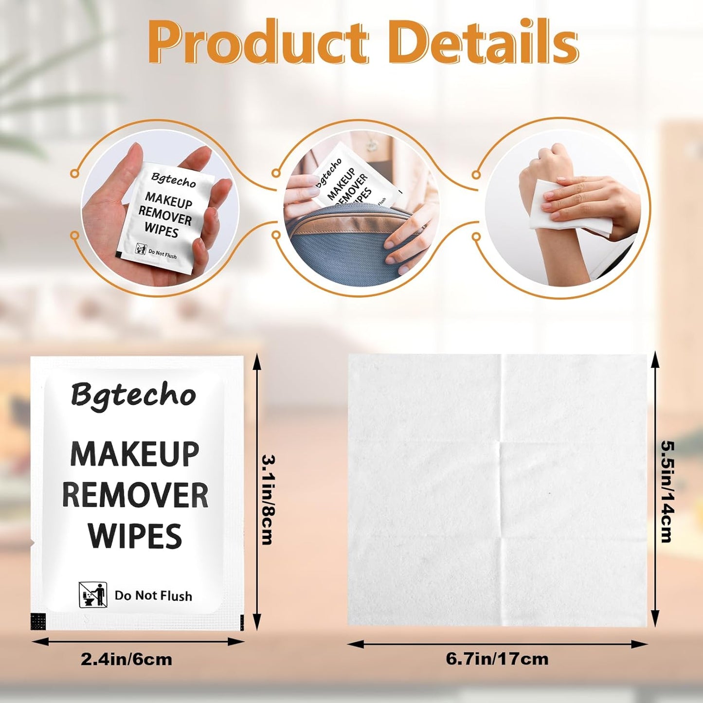 200 Pack Makeup Remover Wipe Bulk, Individually Wrapped Makeup Remover Wipes, Alcohol Free Facial Cleansing Wipes, Makeup Wipe with Vitamin E, Gentle Face Wipes for Travel Hotel(White)