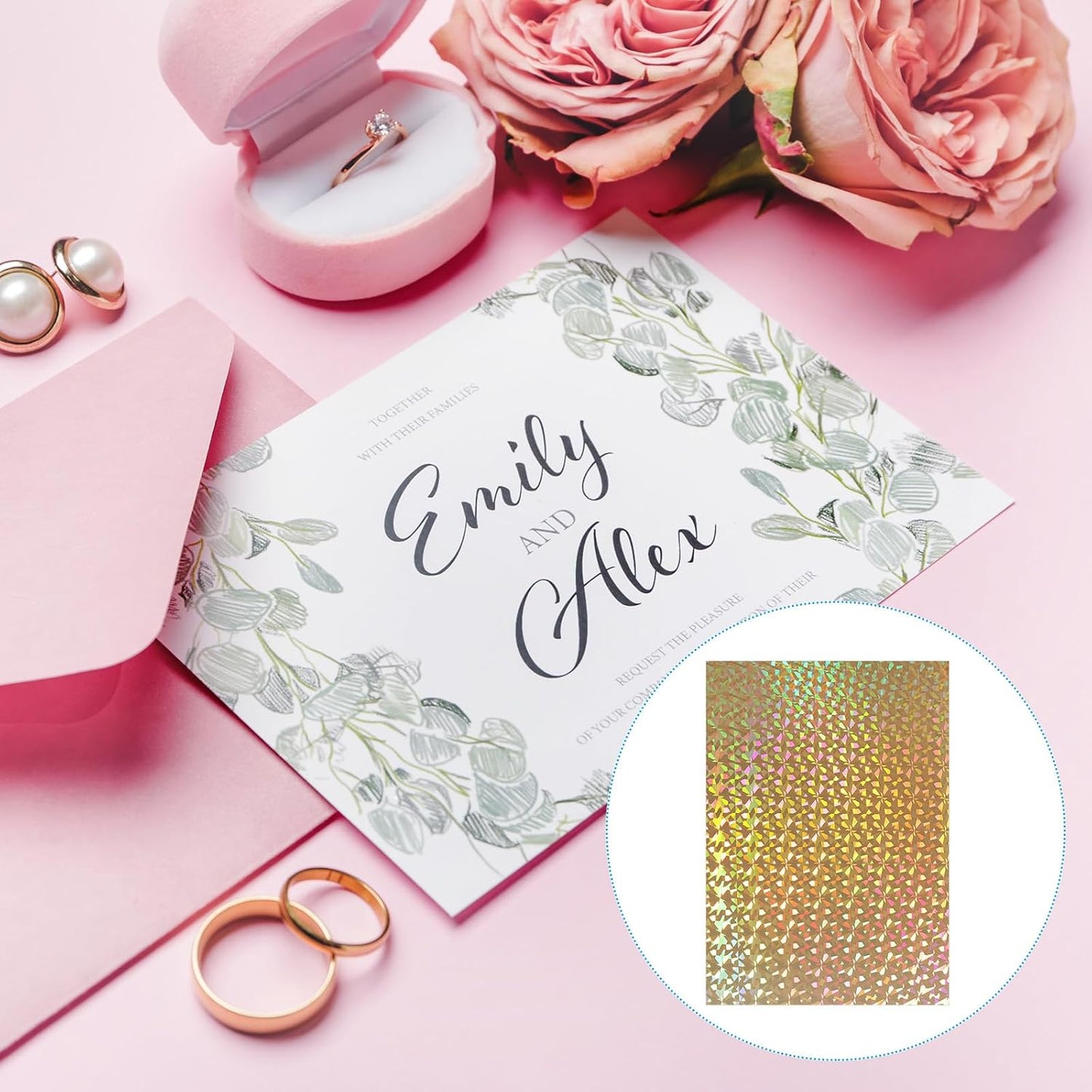 PATIKIL 11.7x8.3" Hot Stamping Foil Paper Sheet, 20 Sheets A4 Heat Transfer Hot Stamping Paper Foil for Leather DIY Logo Decor Craft Gift Package Scrapbook Card, Gold Gemstone