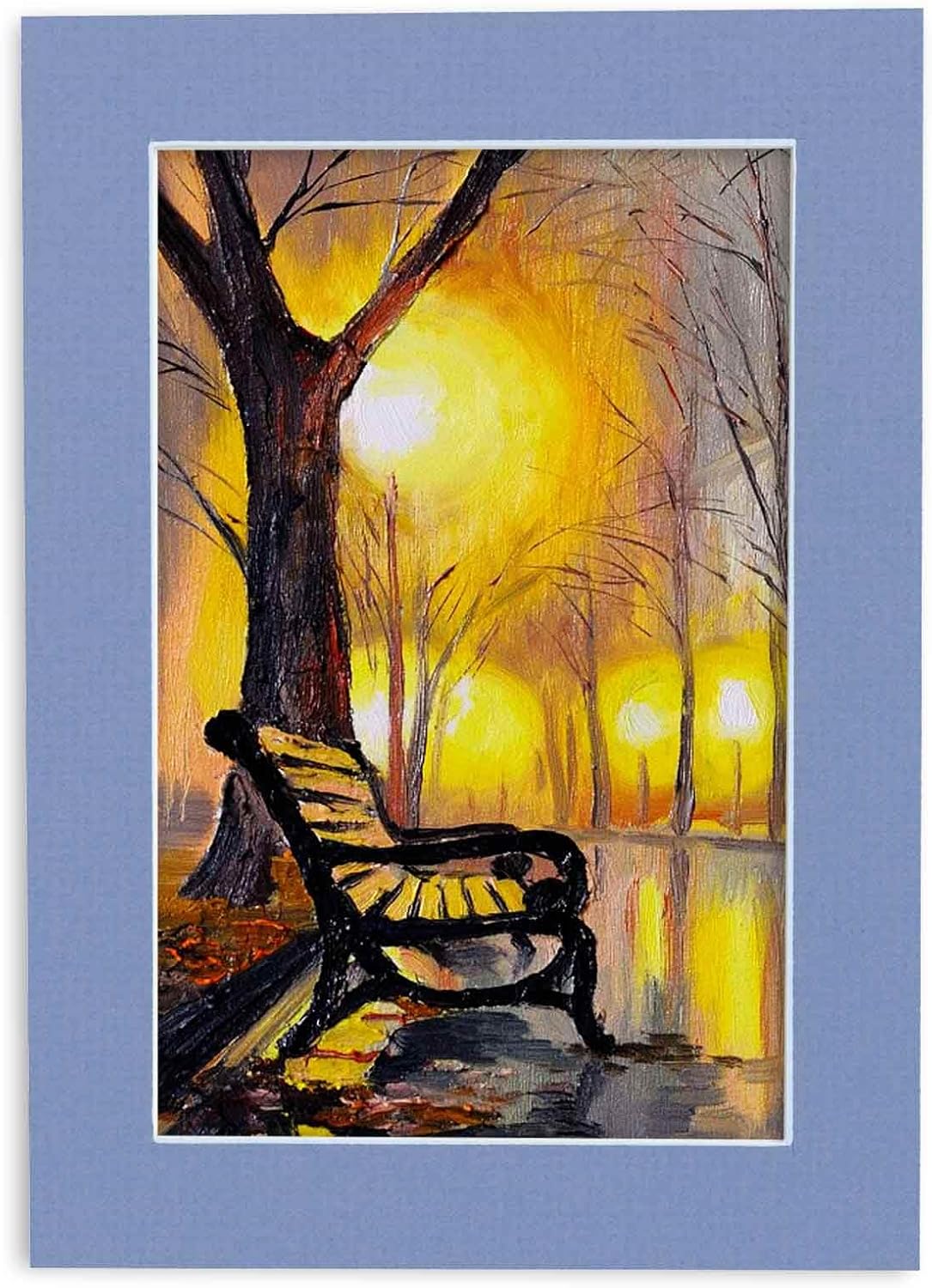 8x10 Mat Bevel Cut for 5.5x8.5 Photos - Acid Free Brittany Blue Precut Matboard With Backing Board and Crystal Clear, Self Seal Photo Mat Bag - For Pictures, Photos, Framing - 4-ply Thickness