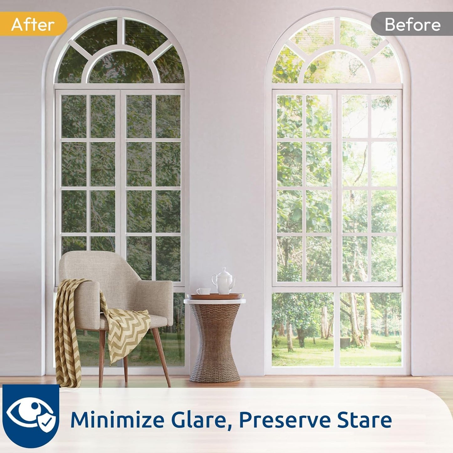 rabbitgoo Window Privacy Film One Way Window Tint for Home, Removable Reflective Heat Sun Blocking Anti UV Glass Door Covering, Mirror Tinting Film House Office, 29.5 in X 13.1 Feet, Black Silver