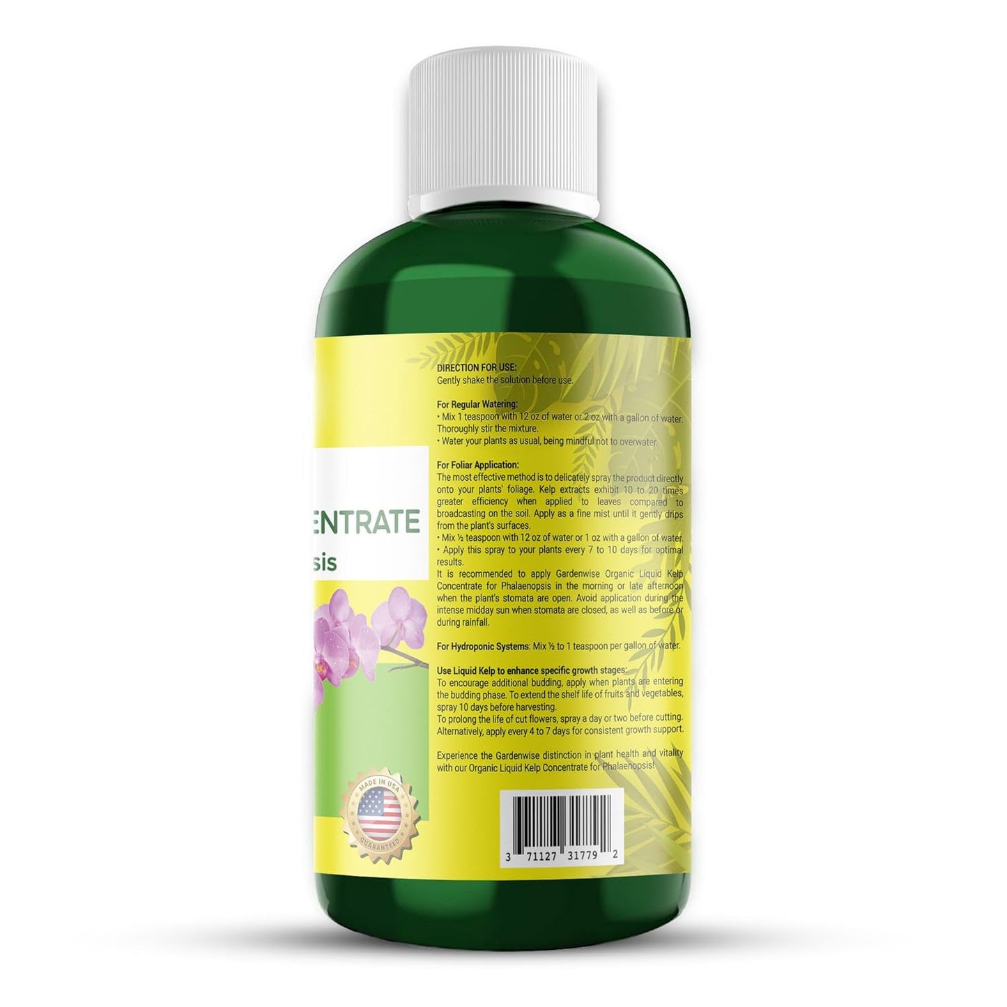 Organic Premium Kelp Seaweed Concentrate: Fertilizer for Phalaenopsis Orchids – Liquid Plant Fertilizer – Orchid Bloom Booster – Seaweed Extract for Plants (16 OZ)