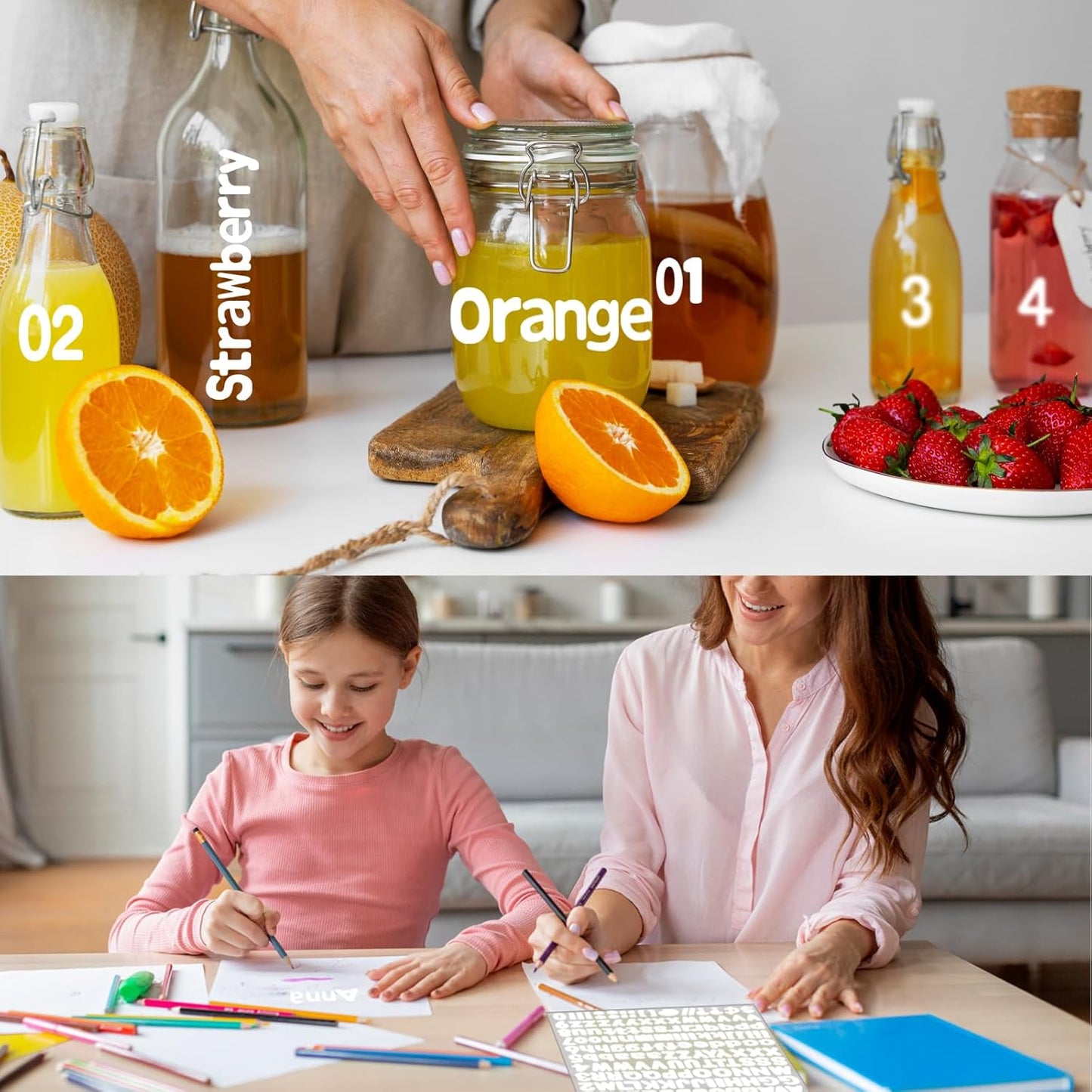 Alphabet Stickers - 1''Inch 12 Sheets White Self Adhesive Vinyl Letter Stickers for Mailbox Numbers, Bulletin Boards, Classroom & Home Decor