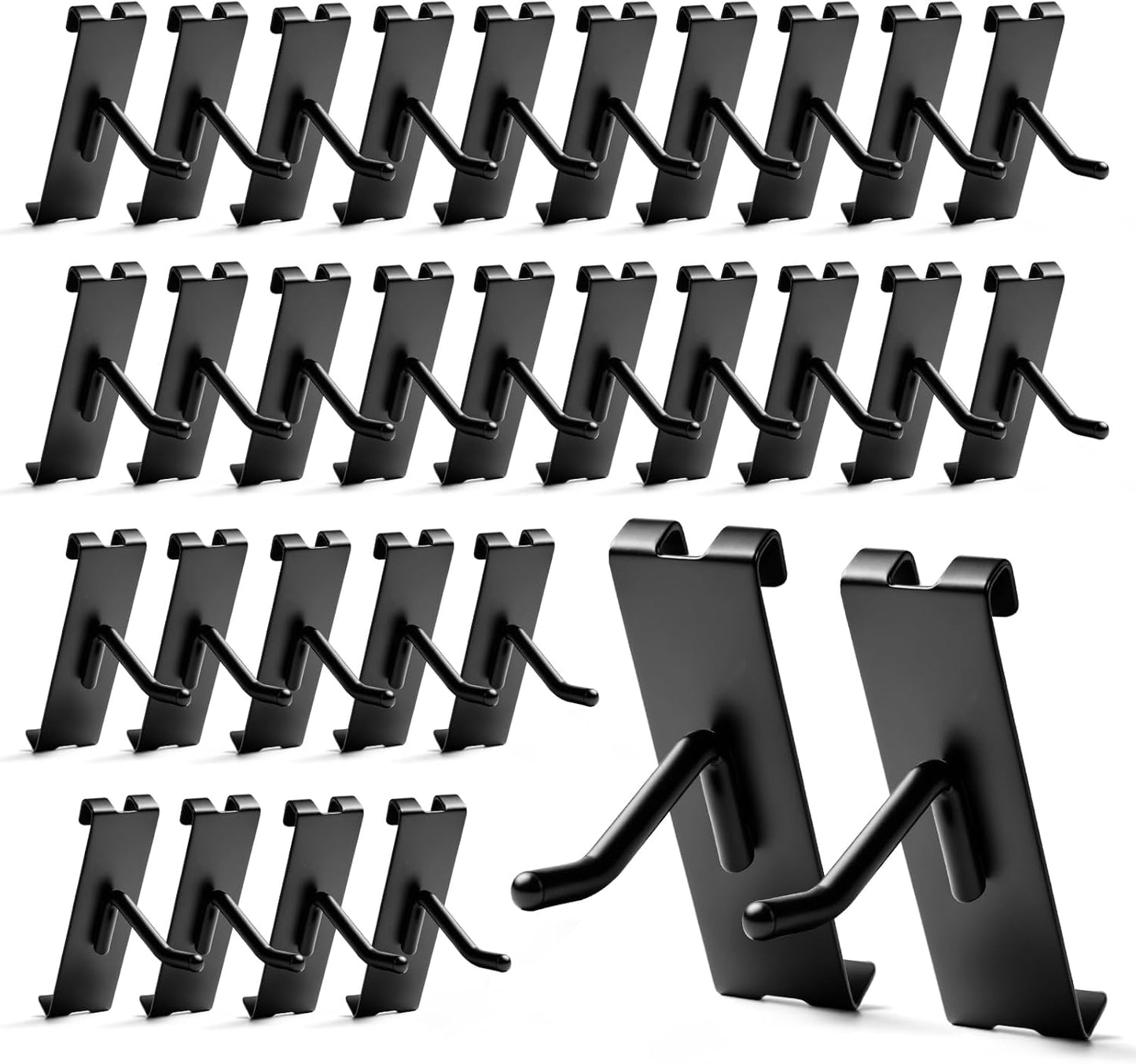 Gridwall Hooks 2 Inch, 60 Pack Heavy Dut Display Hooks for Grid Wall, Grid Panel Hooks Hangers, Grid Wall Accessories for Retail, Craft Shows, Home Setup, and Customized Display, Black