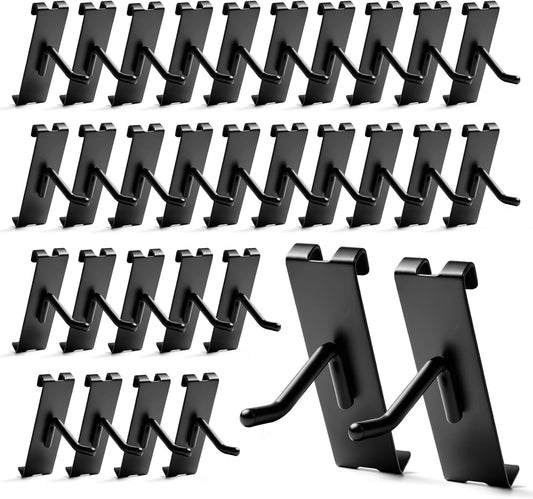 Gridwall Hooks 2 Inch, 60 Pack Heavy Dut Display Hooks for Grid Wall, Grid Panel Hooks Hangers, Grid Wall Accessories for Retail, Craft Shows, Home Setup, and Customized Display, Black