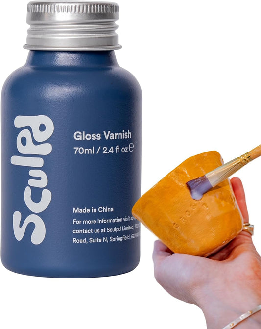 Sculpd Clear Glaze for Air Dry Clay and Acrylic Paint, Create Waterproof Pottery from Home, Scratch Resistant, Gloss Varnish