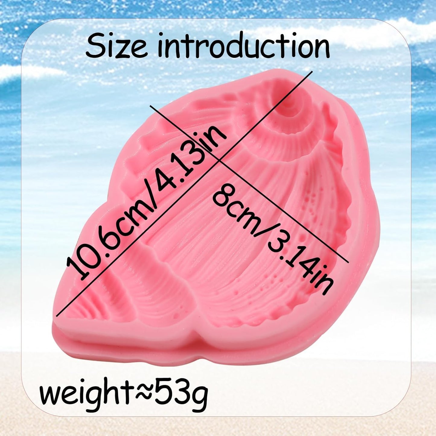 1Pcs Conch Cake Decoration Silicone Mold, Ocean Shell Candy Fondant Molds, Suitable for Chocolate Fudge Cookies Beach Theme Party Baking, Flower Paste UV Resin Clay Modeling