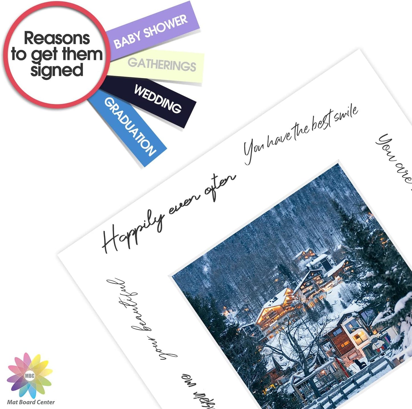 Mat Board Center, Pack of 10, 10x10 for 6x6 White Photo Picture Mats - Acid Free, 4-ply Thickness, White Core - for Pictures, Photos, Framing