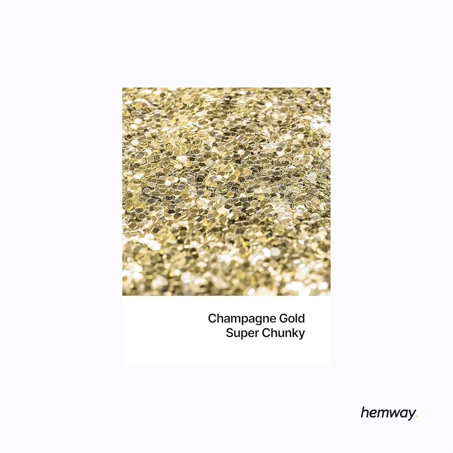 Hemway Glitter for Resin 100g Champagne Gold Metallic Crystals for Epoxy Craft Super Chunky Flakes Tumblers Wax Melt