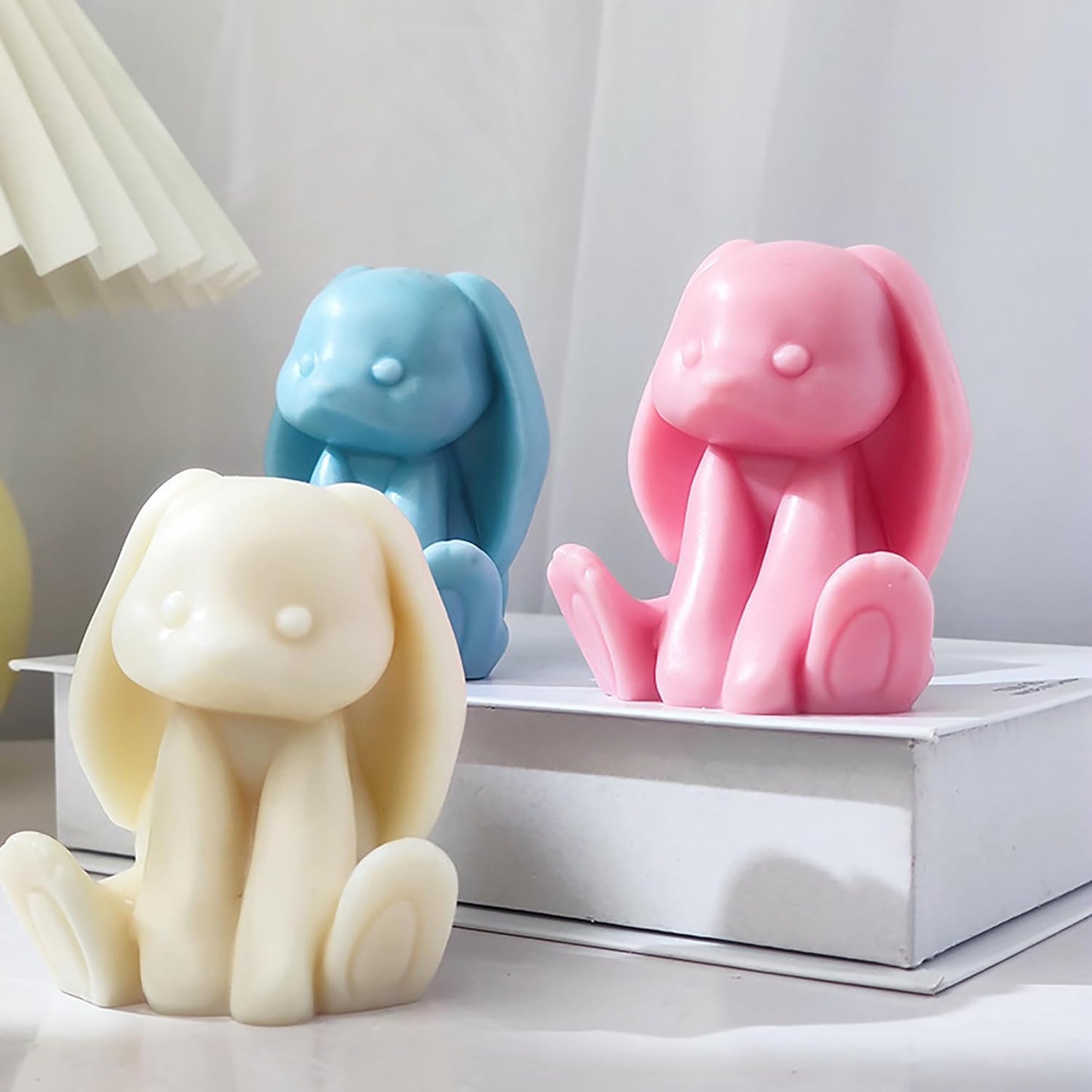 Rabbit Molds Large Ear Rabbit Candle Resin Mold - Resin Casting Silicone Molds for Home Decor & Candle Making Wave Spiral Mold