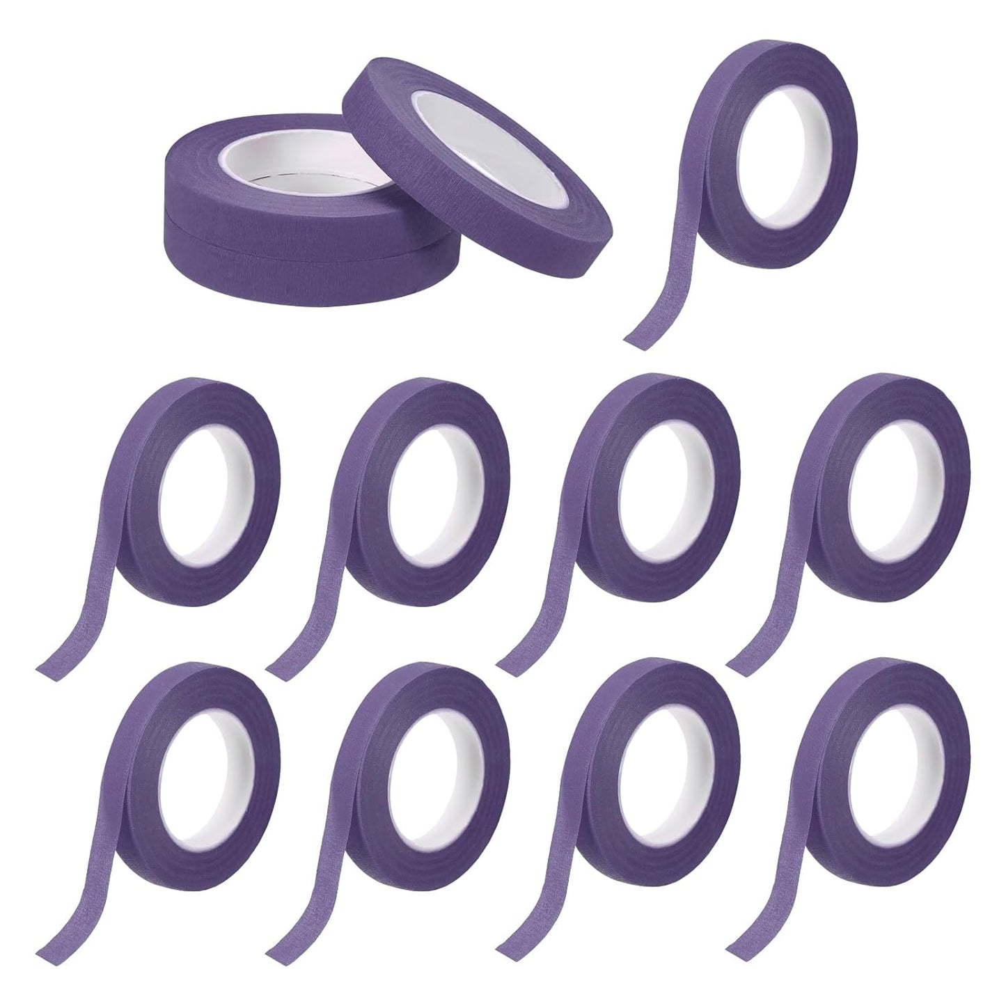 MECCANIXITY 12 Rolls Floral Tapes, 30 Yard x 1/16 in Florist Crepe Flowers Bouquets Tape Adhesive Waterproof for Flower Arranging Wrapping, Purple