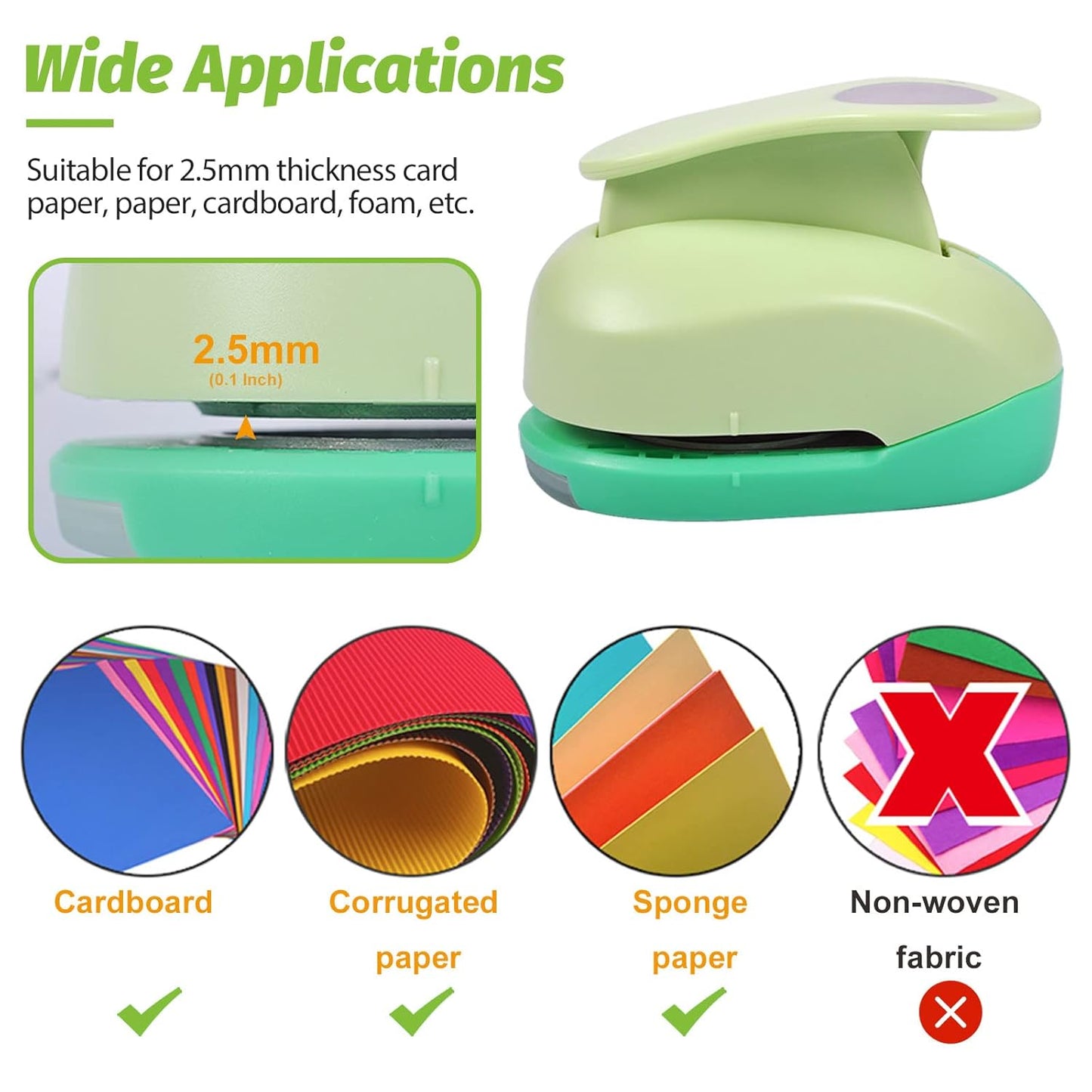 UCEC Circle Punch, 1 5/8 Inch Paper Punch, 2 Pcs Paper Punches for Crafting, Circle Hole Punch, Round Shaped Cutter for Scrapbook, Cards, DIY Albums Photos