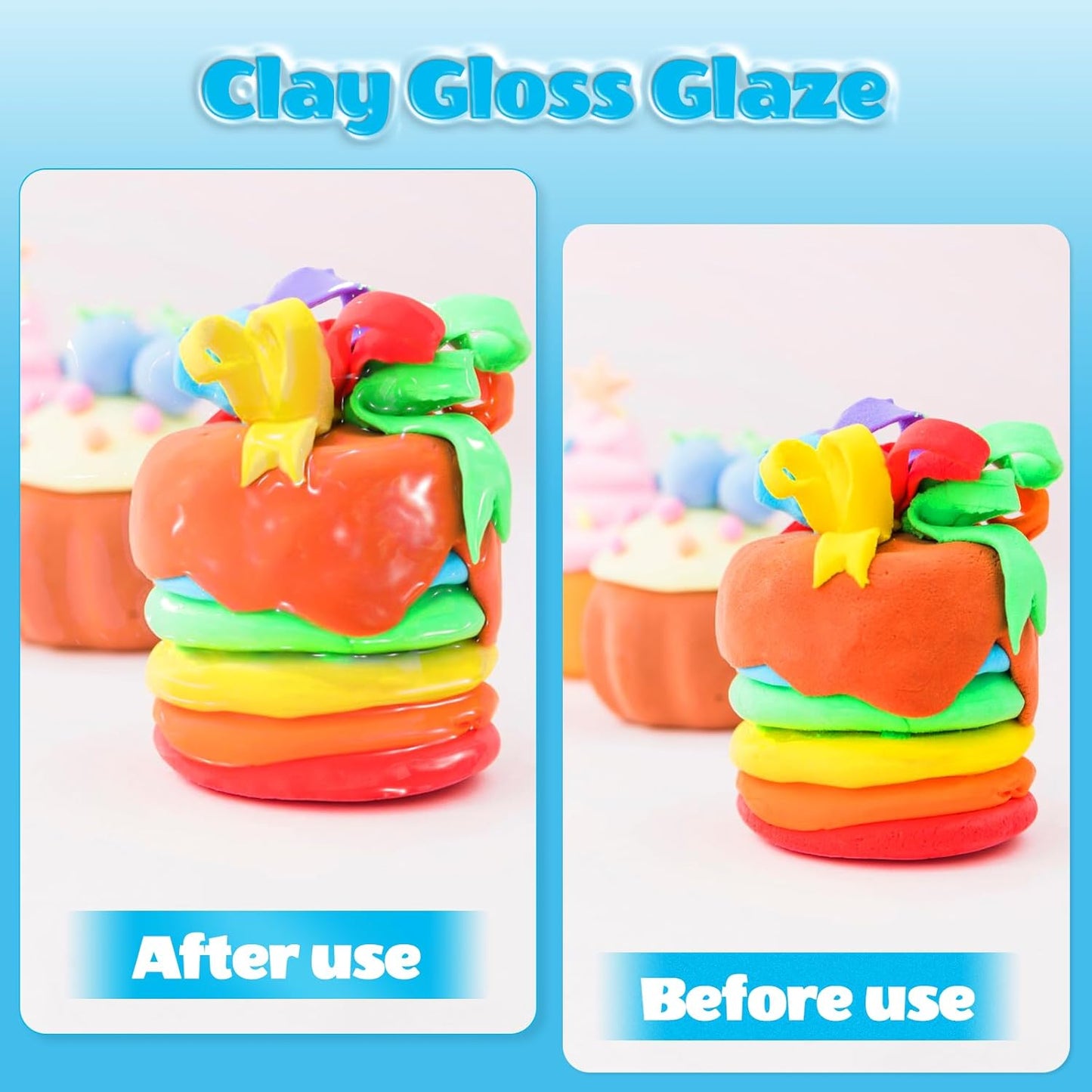 CALPALMY 100ml Gloss Glaze Varnish Kit for Air Dry Clay Sealer, Waterproof, Gloss Finish - Prevent Cracking and Scratches for Clay, Pottery, Ceramics, Acrylic Paint