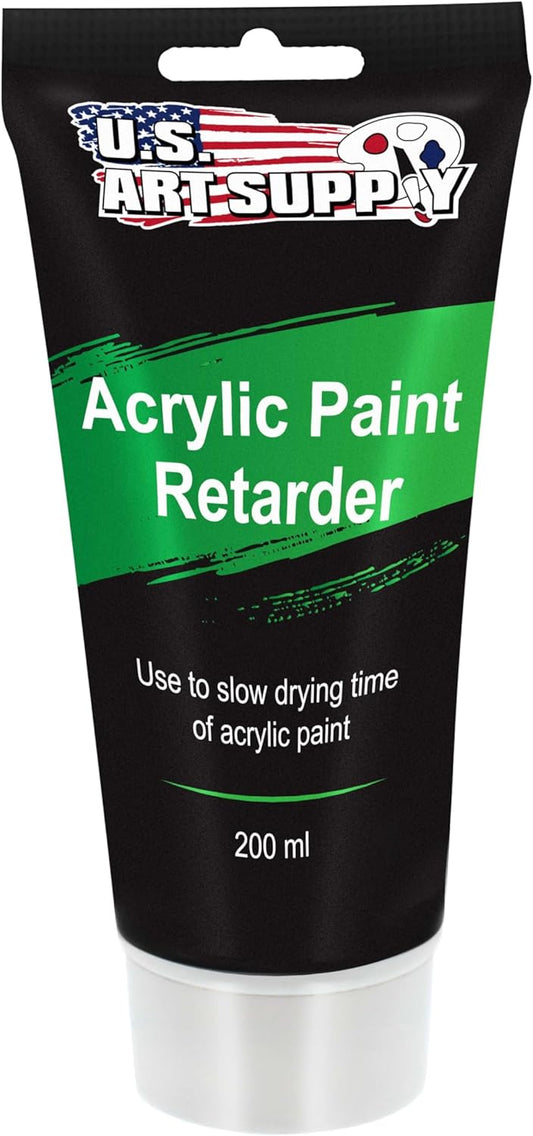 U.S. Art Supply Acrylic Paint Retarder Medium, 200ml Tube (6.7 Ounces) - Acrylic Retarder Provides Longer Painting Time