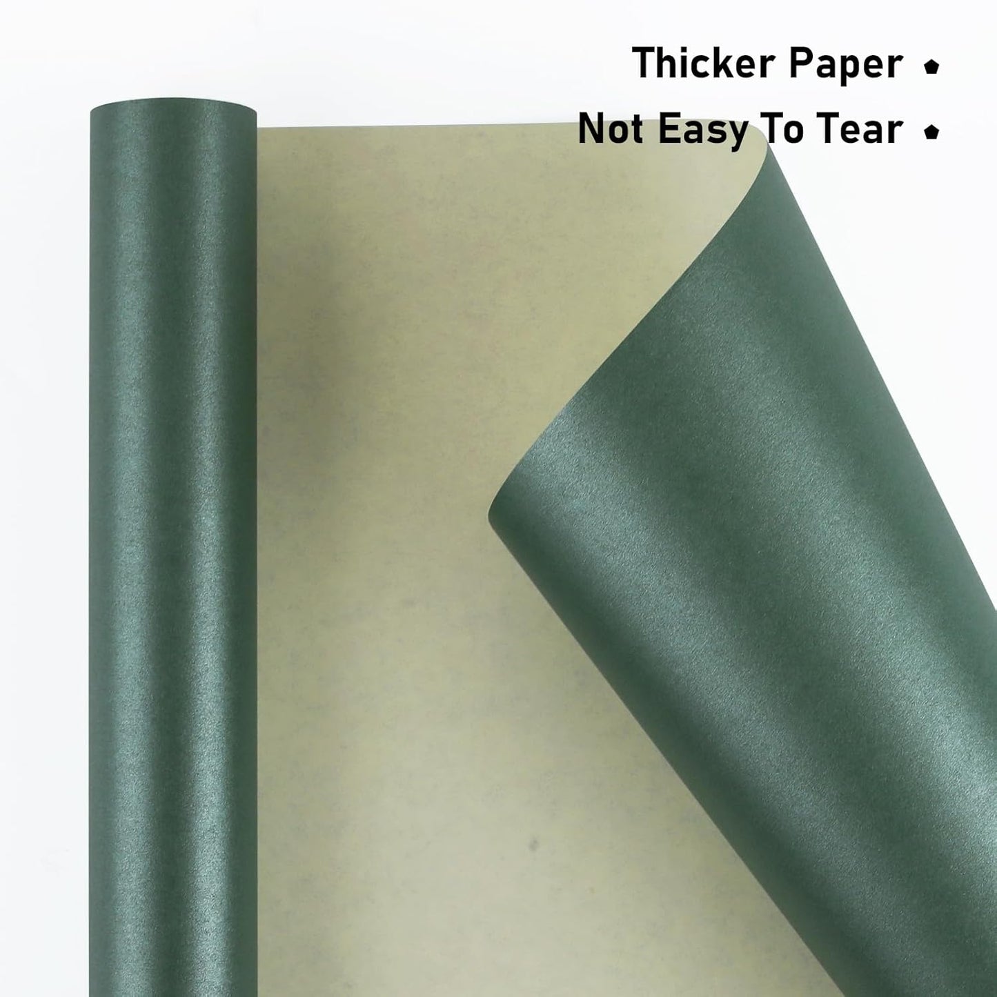 NESCCI Dark Green Matte Wrapping Paper,Solid Color Pearly-Lustre Paper-3 Roll,17 Inches X 32.8 Feet Per roll.Gift Wrapping Paper,Perfect for Wedding,Valentine's Day,Birthday, Christmas,Baby Shower