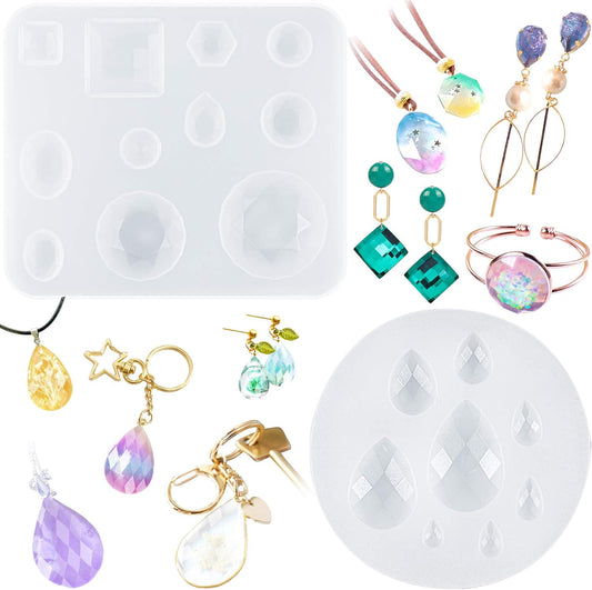 FUNSHOWCASE Cabochon Gemstone Silicone Mold for Resin Epoxy Jewelry Making, Cake Decoration, Cupcake Topper, Polymer Clay Craft