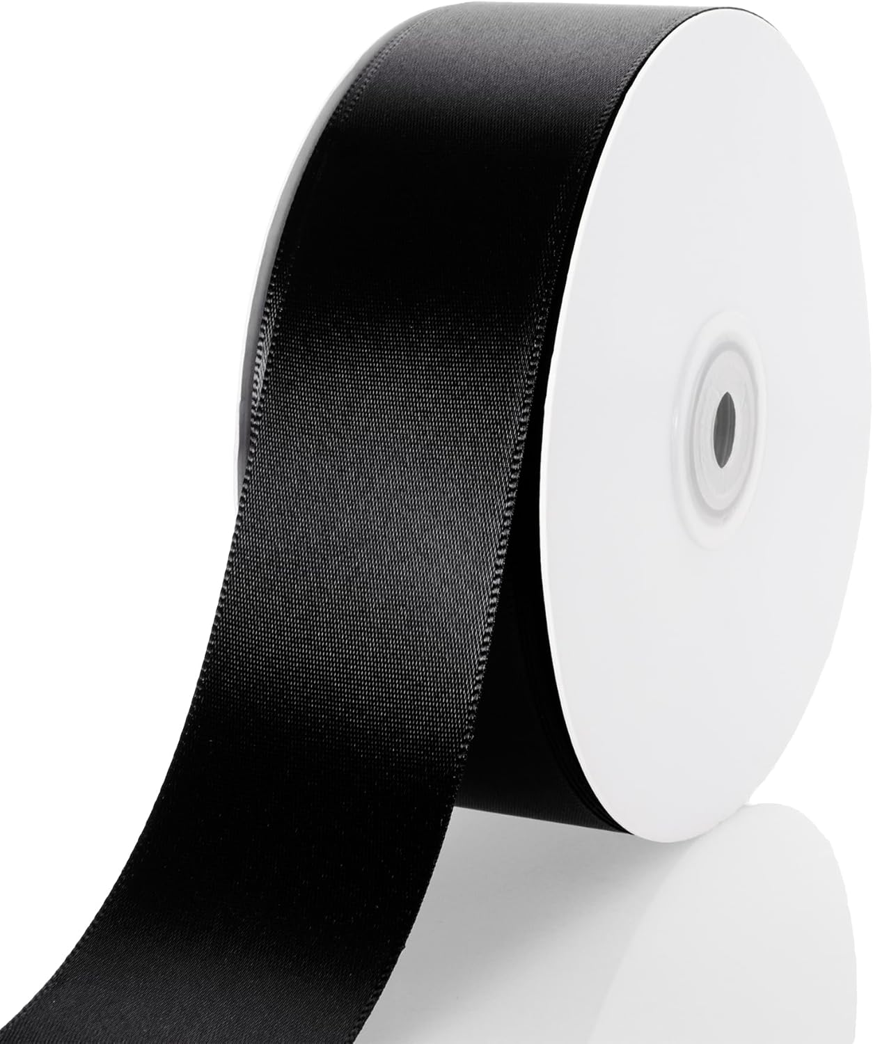 1-1/2 Inch Black Ribbon, 50 Yards Craft Polyester Satin Ribbon Perfect for Gift Wrapping, Handmade Roses, Wedding Party Decorations and DIY Crafts