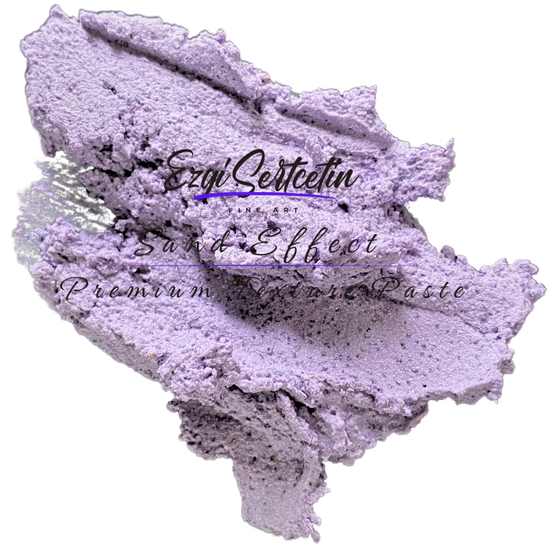 Premium Sand Effect Texture Paste | 6oz by Volume | Unique Metallic Colors | Excellent Sand Texture Effect | by Ezgi Sertcetin (Metallic Thumbelina Lilac)