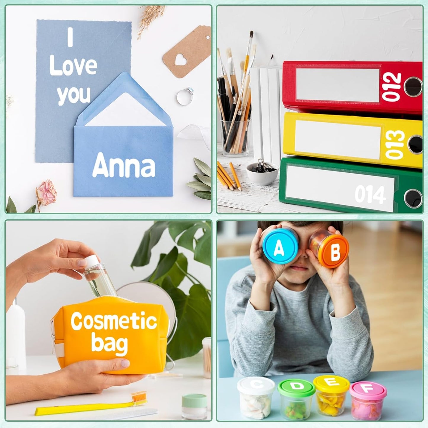 Alphabet Stickers - 1''Inch 12 Sheets White Self Adhesive Vinyl Letter Stickers for Mailbox Numbers, Bulletin Boards, Classroom & Home Decor