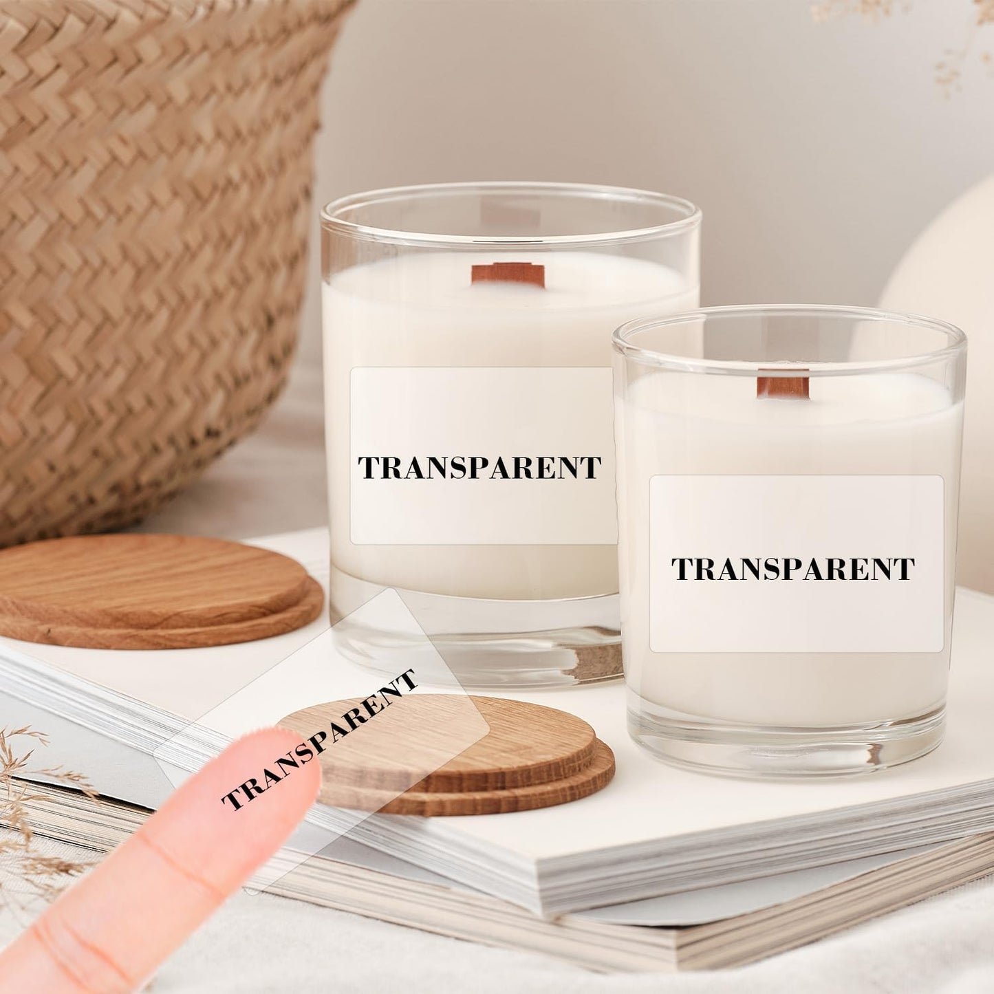 3x2 Inch Transparent Thermal Labels Stickers, Self-Adhesive Clear Waterproof Direct Thermal Label Stickers for Packaging, Shipping, Barcode, Address