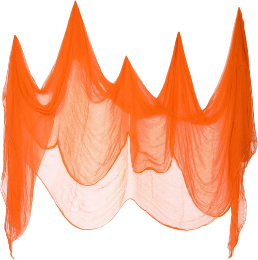 Boao Halloween Cheese cloth 29.92 x 590.55 Inch Orange Cheesecloth Roll for Crafts Large Cotton Muslin Gauze Fabric for Halloween Outdoor & Indoor Spooky Decoration
