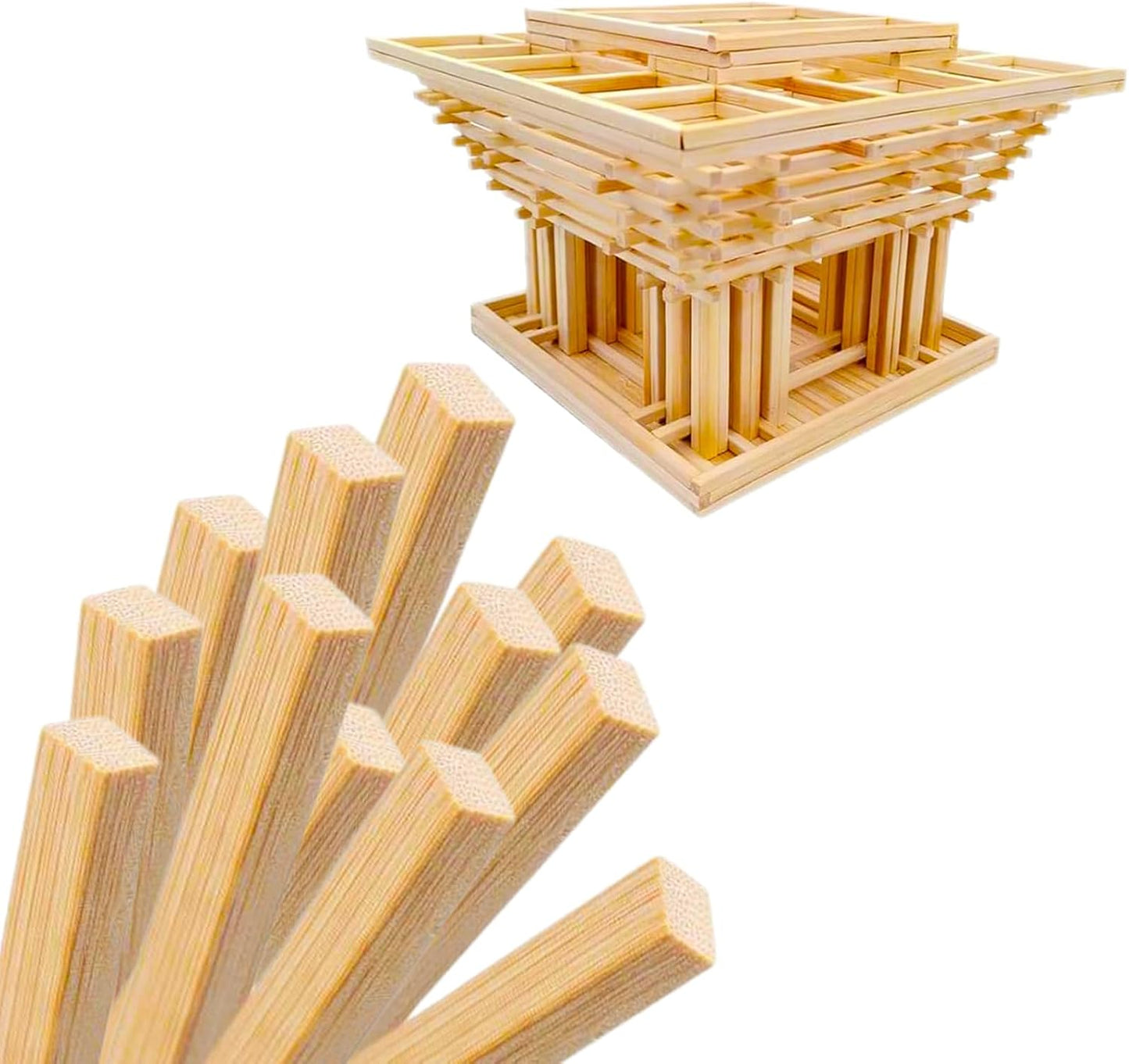 1/2 x 12 Inch 25 PCS Square Dowel Rods Wood Sticks Wooden Dowel Rods Unfinished Bamboo Sticks - for Crafts,Home Decor, Model Making and DIYers