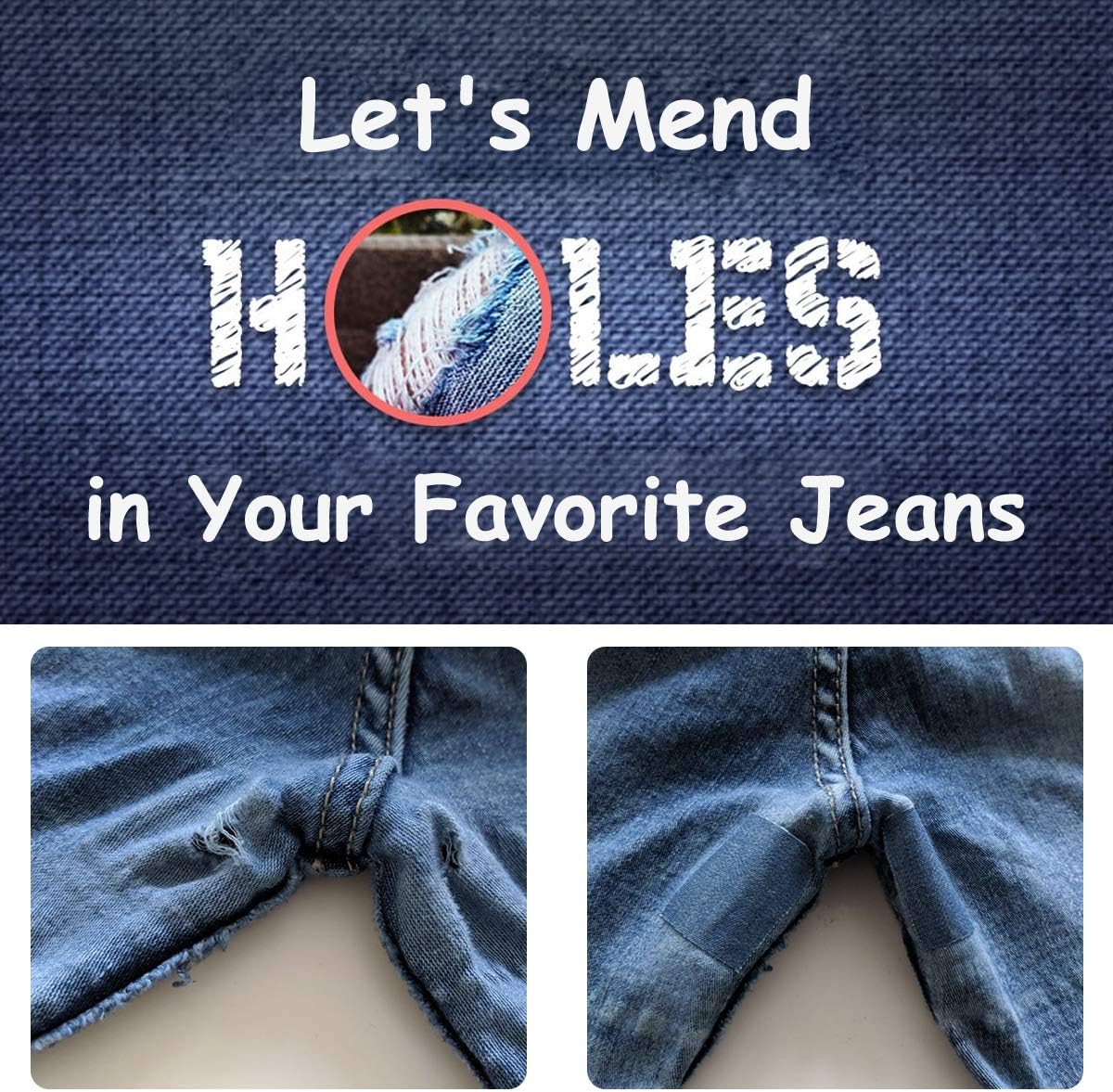 HTVRONT Iron on Patches for Clothes, 20PCS Iron on Patches for Jeans 3" by 4-1/4", 4 Shades of Cotton Denim Clothing Repair and Decoration Kit for DIY Repair, Crafting, Embellishment