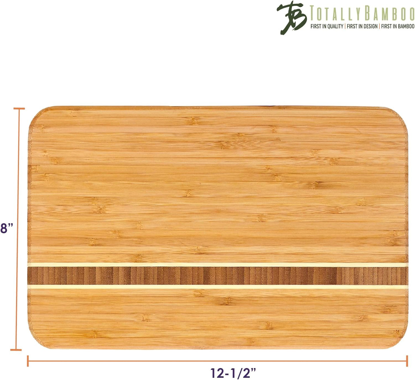 Totally Bamboo Aruba Bamboo Serving and Cutting Board, 12-1/2" x 8"