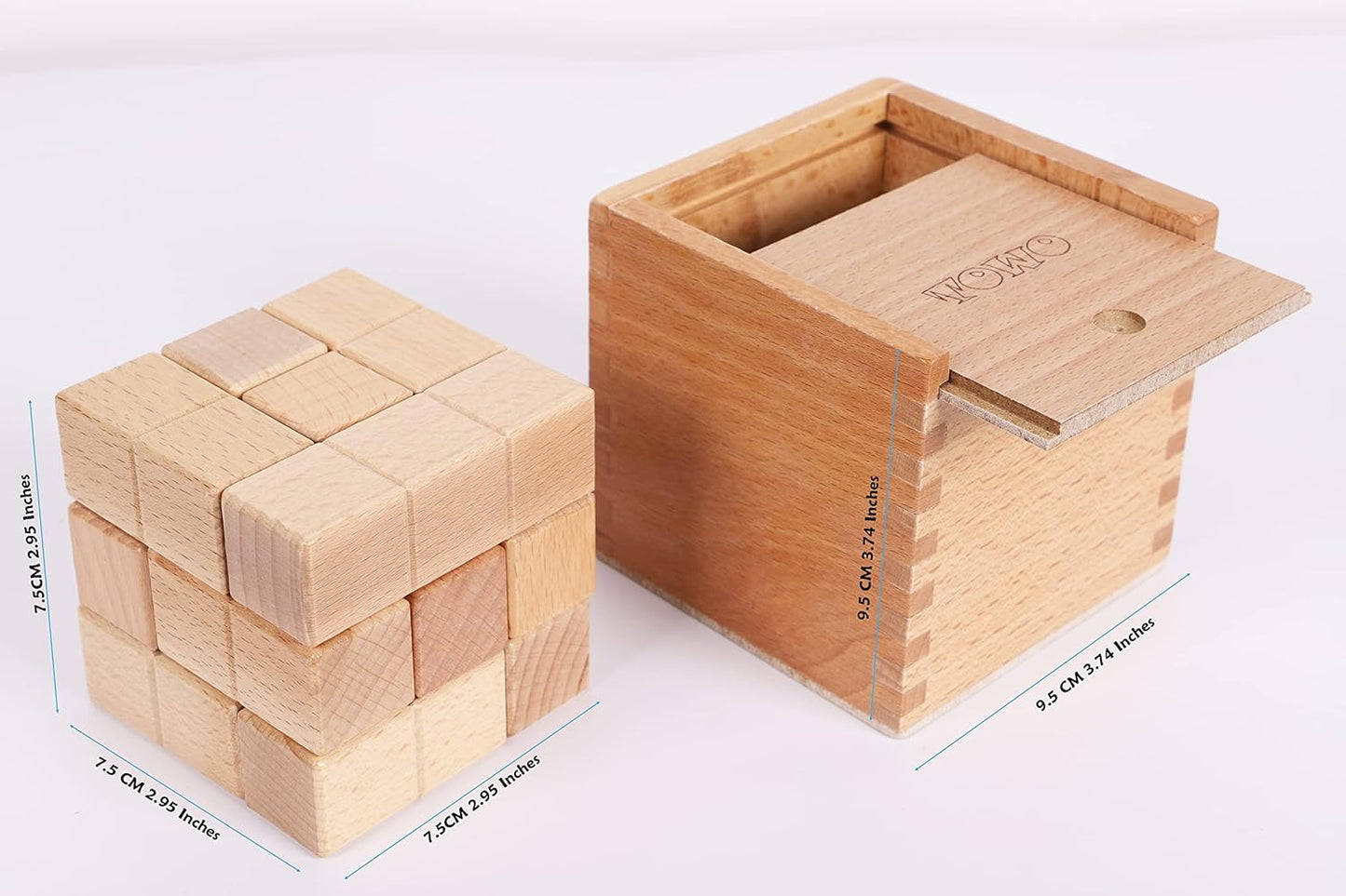 TOWO Large Wooden Soma Cube Puzzle - Brain Teaser Puzzle IQ Logic Math Puzzle for Kids and Adults - Mens Gift Sets-Gift Sets for Him-Gifts for Men Who Have Everything- Stocking Fillers Stuffers