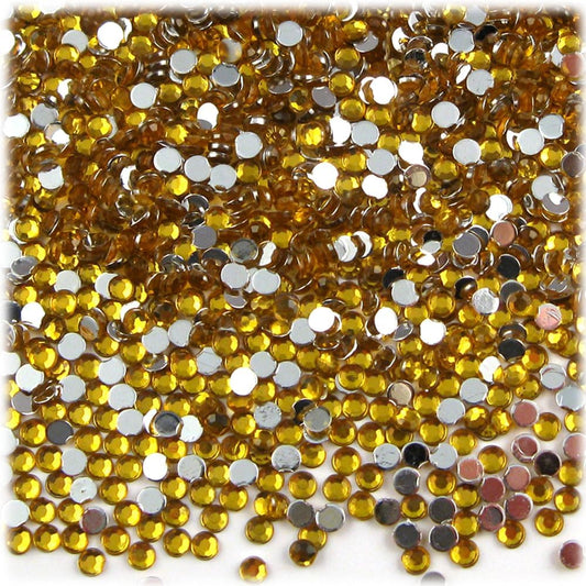 The Crafts Outlet 1,440pc Rhinestones Round 3mm (10ss) Flatback Golden Yellow