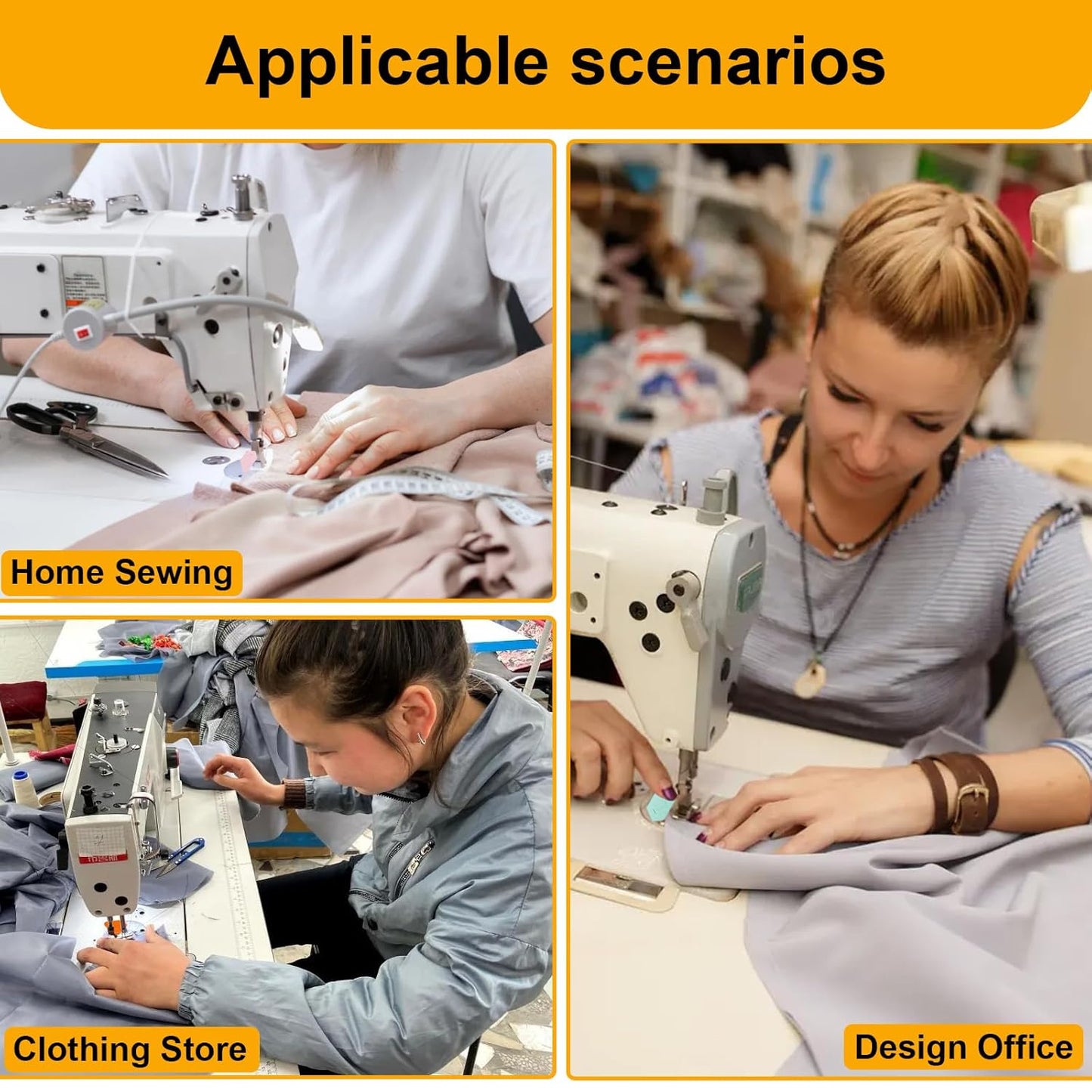 Utoolmart 3Pcs Magnetic Seam Guide for Sewing Machine, Multifunctional Polygonal Hemmer Guide with Scale, Magnet Hem Guide for Sewing Machine, Universal Sewing Accessories and Supplies (3colors)